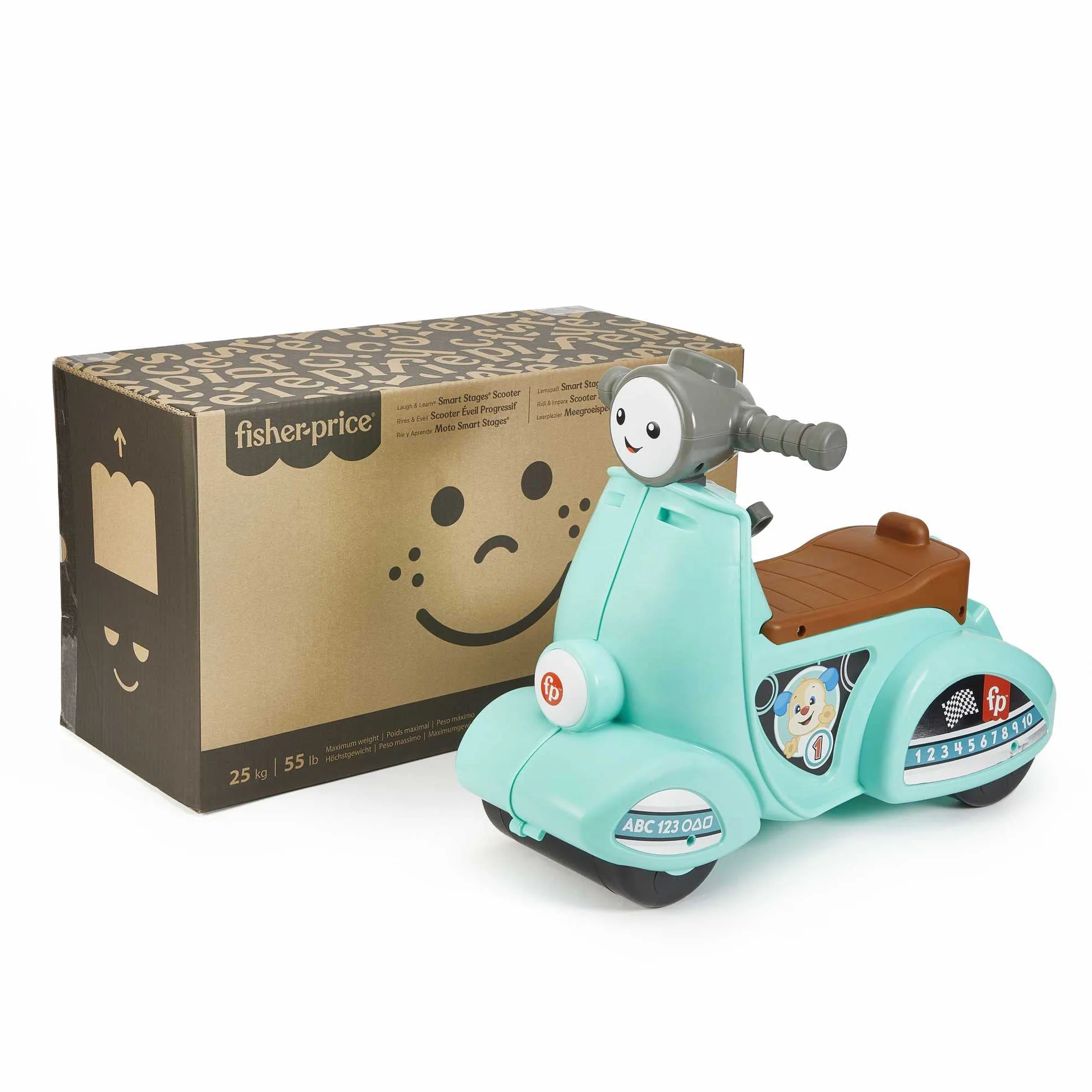 Fisher-Price Ridi & Impara Smart Stages Scooter Giocattolo cavalcabile Primi Passi Multilingue Bambini 12+ Mesi HMV76