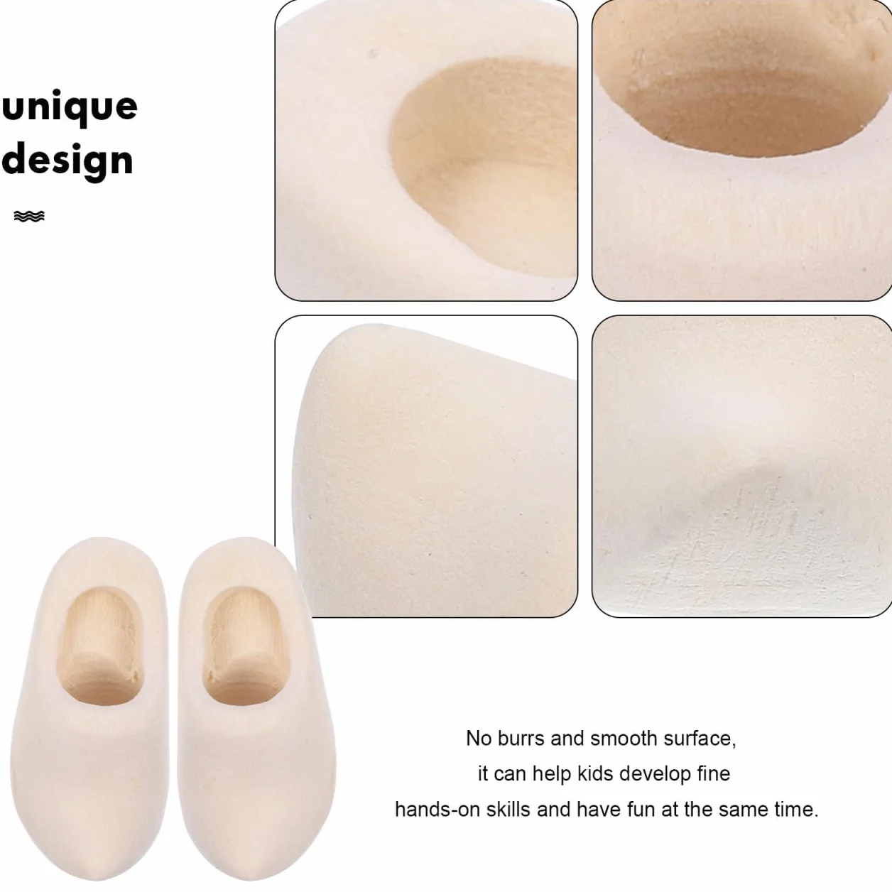 EXCEART 1 paio di mini scarpe di legno olandesi Portachiavi decorativo zoccoli ornamenti in miniatura accessori per la casa delle bambole fai da te scarpe per bambole Natale figure in legno