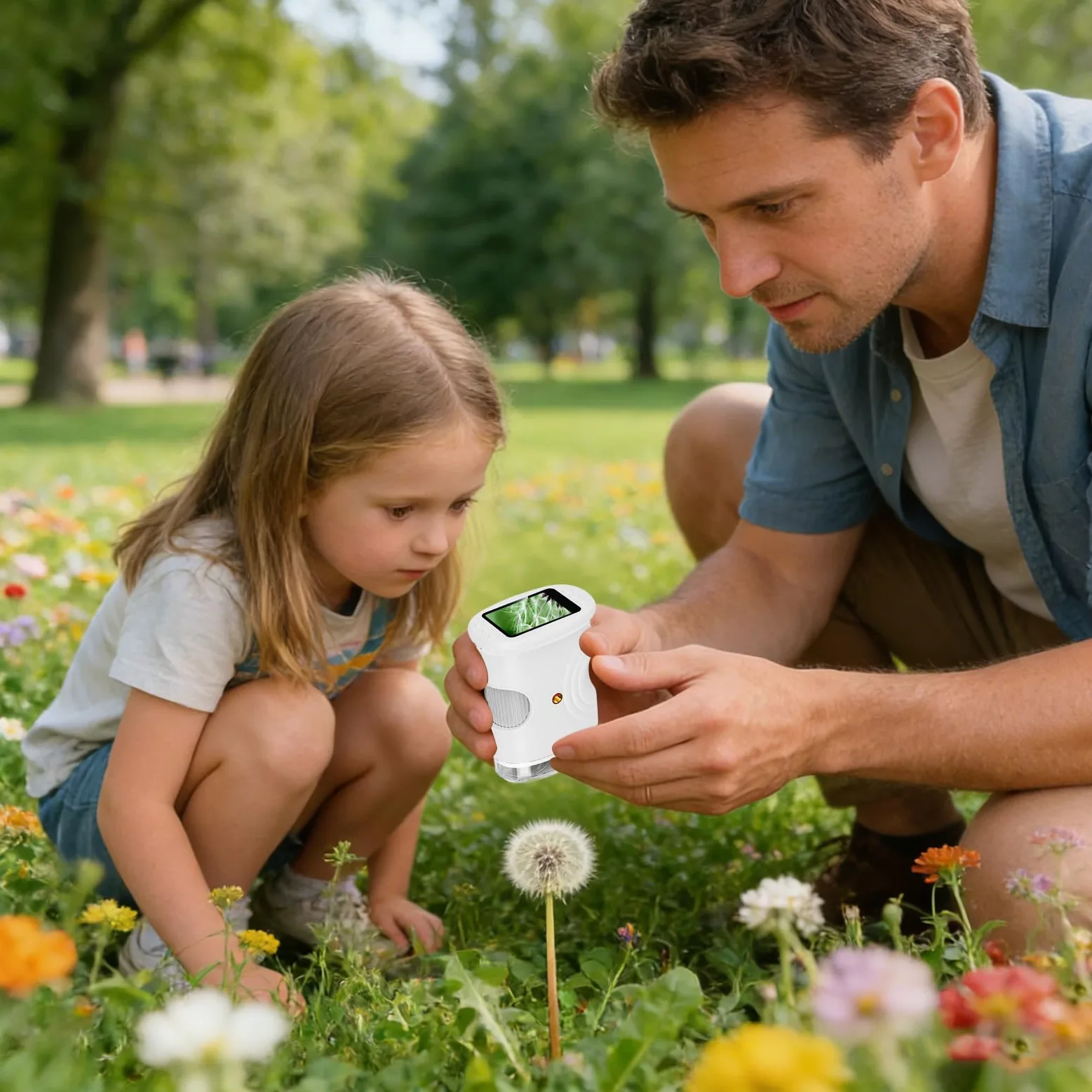 Microscopio Portatile per Bambini Giocattoli Scientifici Educativi | Microscopio Digitale Manuale con Schermo 5 cm per Casa Scuola Natura Ragazzi Ragazze