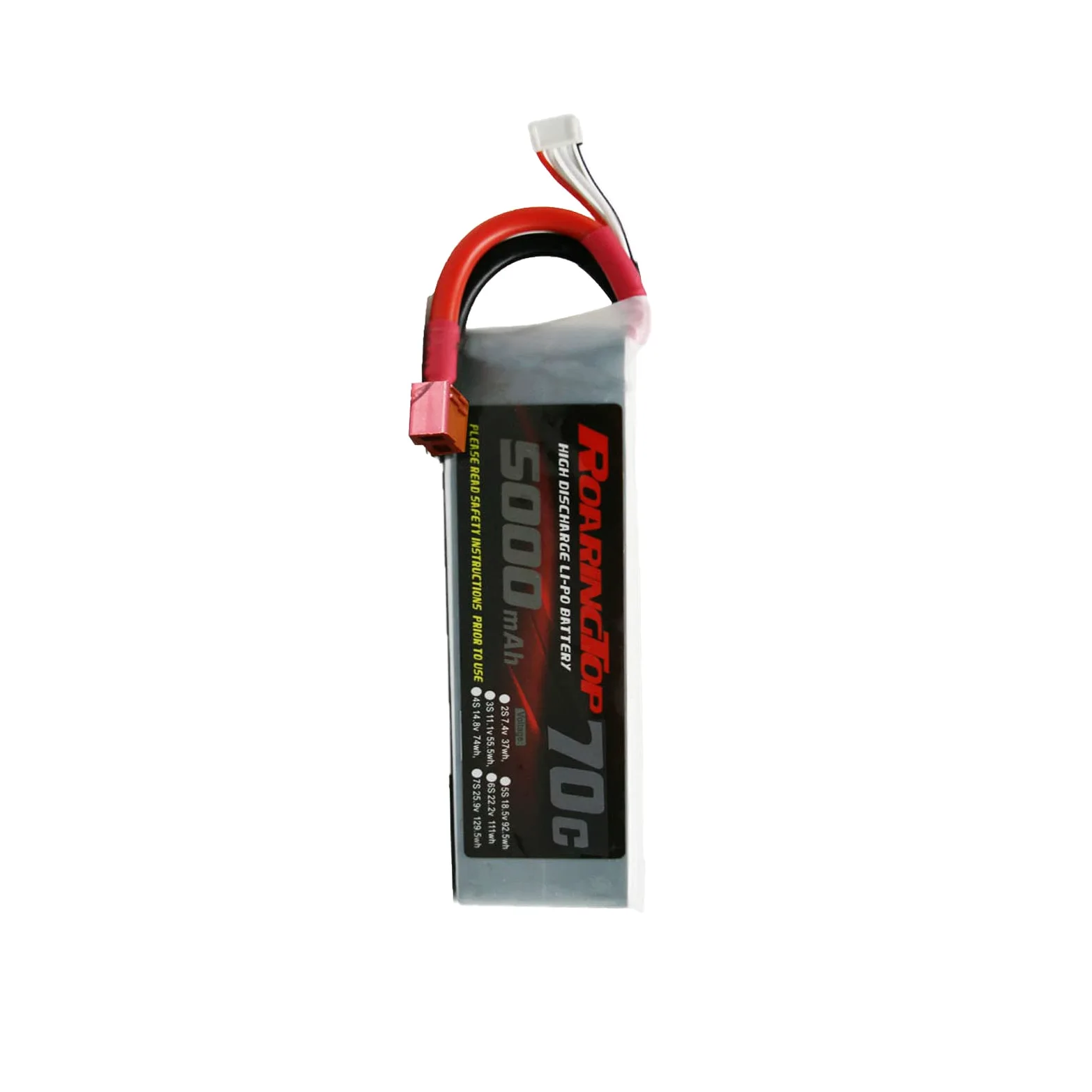 RoaringTop 14.8V 5000mAh 4S 70C RC Batteria Lipo RC Hardcase Lipo Batteria Pack con T Connessione da RC Auto RC Barca RC Eli Aereo Camion RC