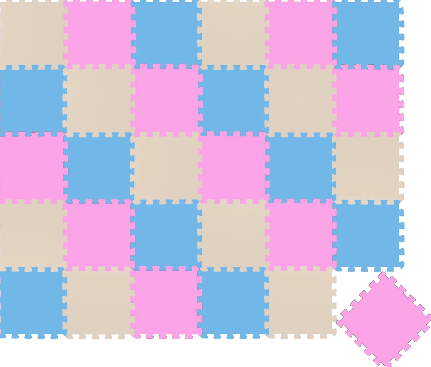 LittleTom 27 Pezzi Tappetino Puzzle per Bambini - 30x30 Tappeto Neonato Tatami da Gioco Schiuma EVA