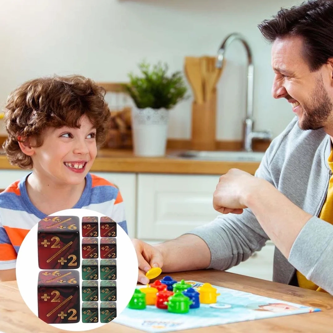 12 pezzi contatori dadi, dadi D6, dadi fedeltà con sacchetti, compatibile con MTG, CCG, accessori per gioco di carte