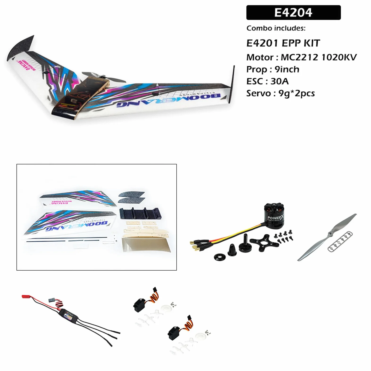 Kit Aliante per Aereo RC, Apertura Alare 1.114 Mm, Lunghezza 550 Mm, con Motore Ed, Funzioni di Volo Stabili per Assemblaggio Educativo, Appassionati di Telecomando, Blu (-2)