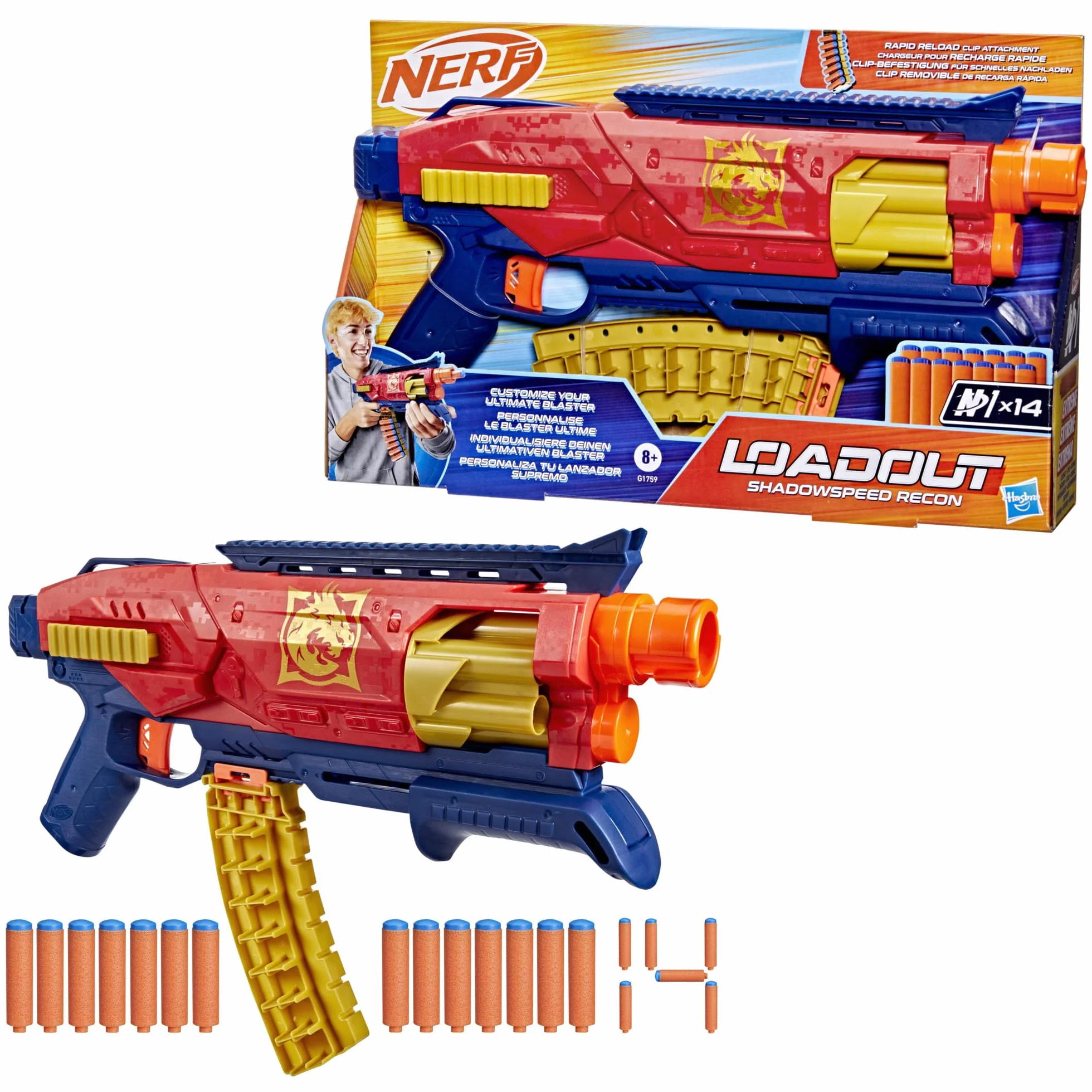 Blaster Nerf Shadowspeed Recon N1 14 dardi