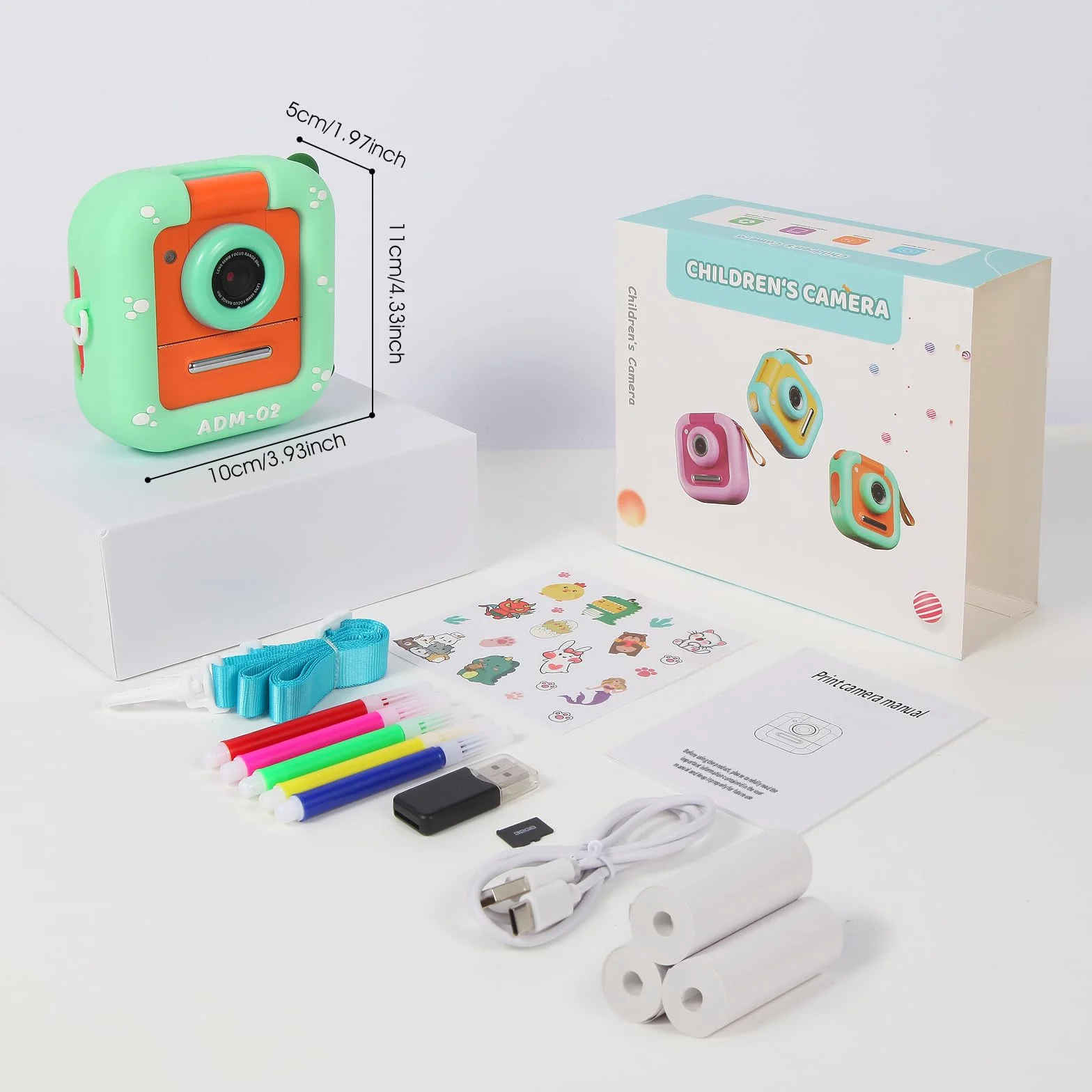 ZUEOKAI Fotocamera Istantanea Bambini 2,4" 180° Flip Obiettivo 32GB