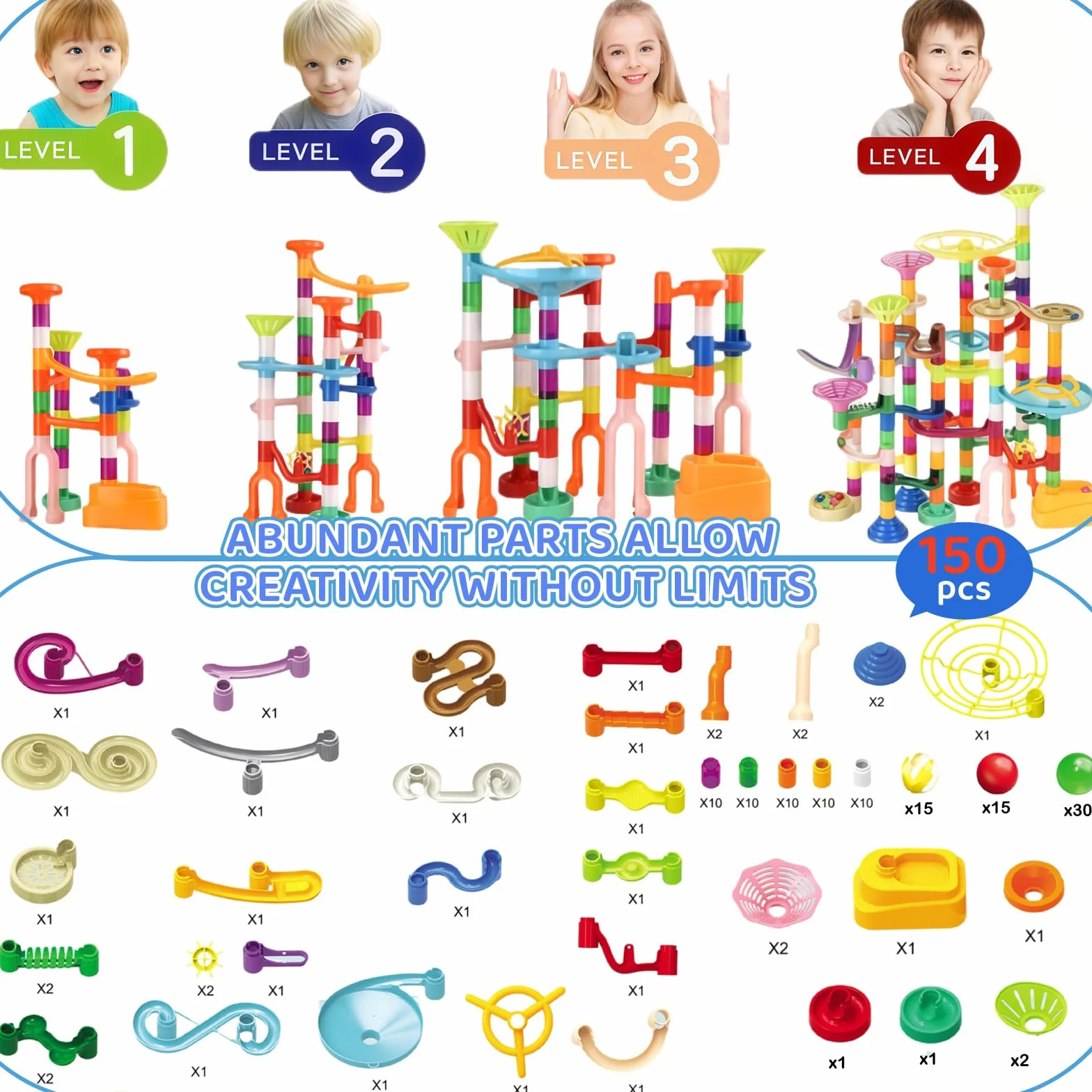 150 pezzi per biglie per bambini