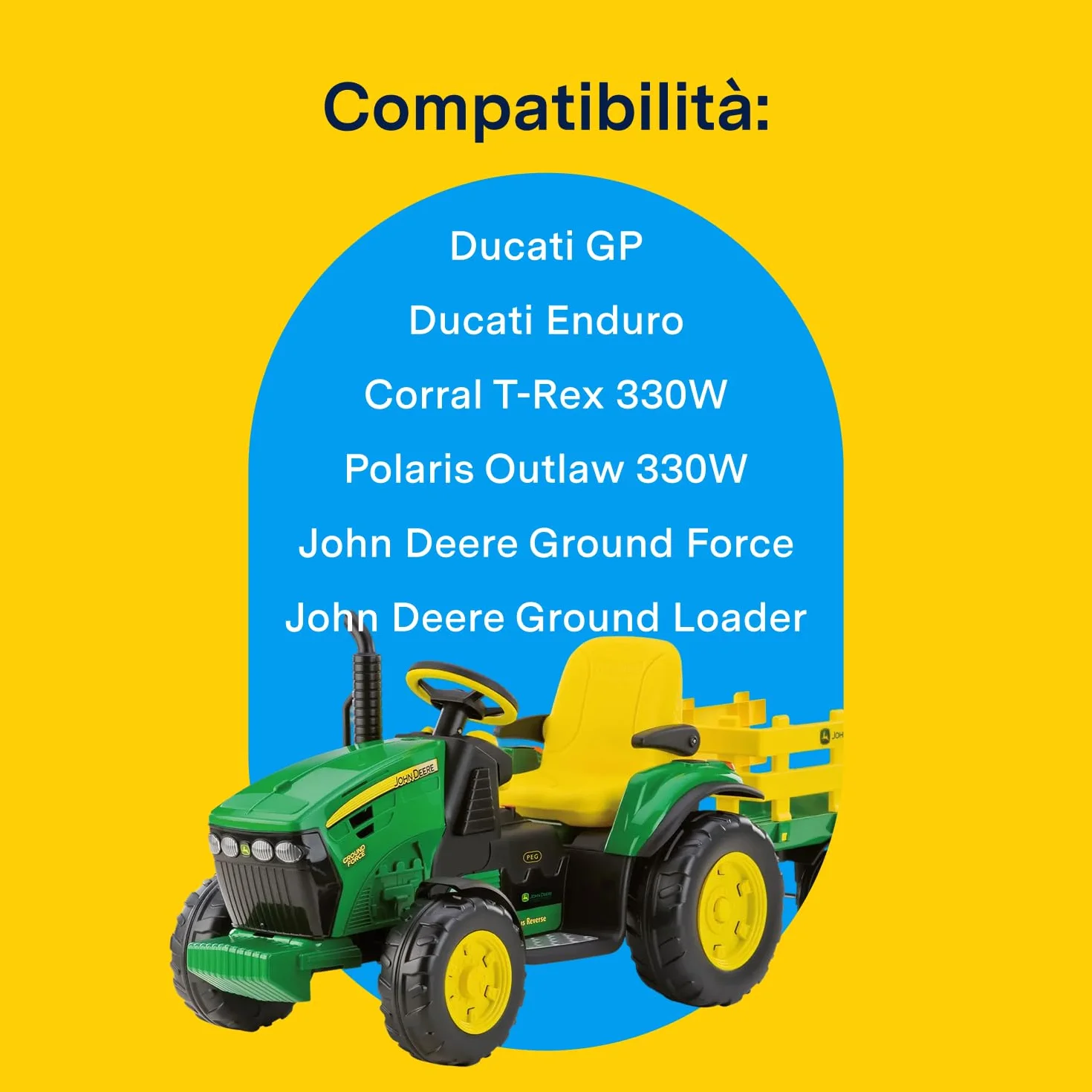 PEG Perego Batteria 12V 8Ah Ricaricabile Originale per Veicoli Elettrici