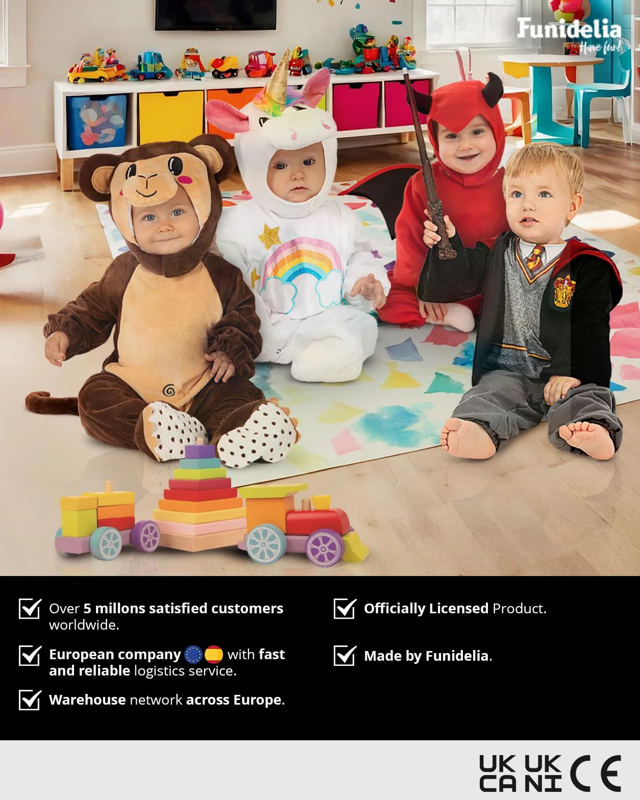 Funidelia Costume Ufficiale di Superman per Neonato con tutina muscolosa e mantello, Tenuta da Supereroe per Neonati, Costumi di Carnevale, Halloween e Feste