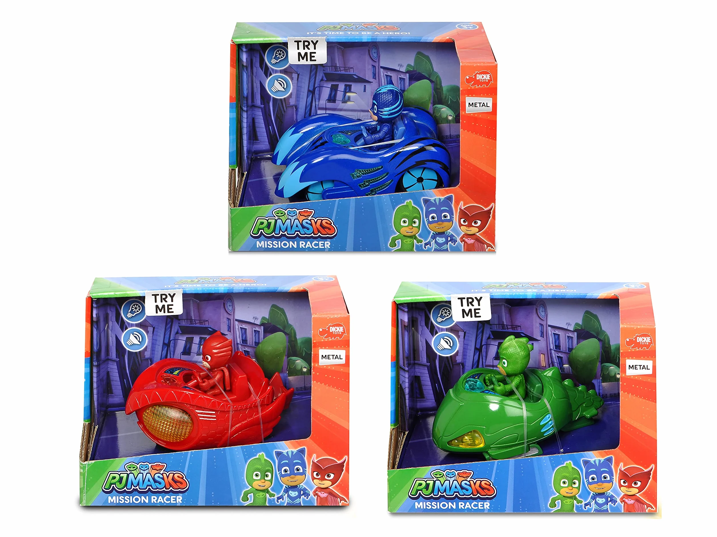 Dickie PJ Masks Mission Racer 1:43 12 cm Die Cast Luci & Suoni