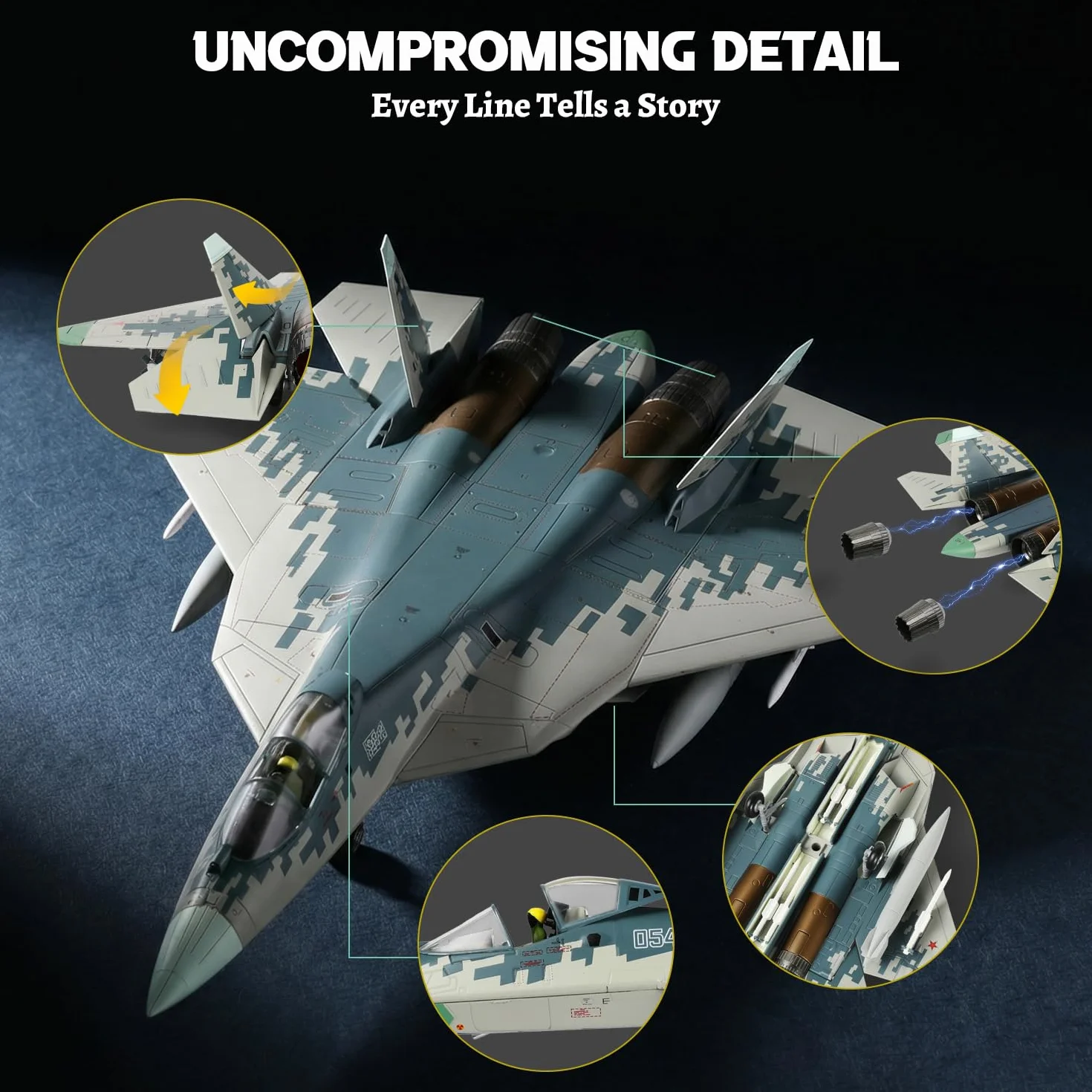 NUOTIE Sukhoi Su-57 Felon 1/72 Metal Diecast Model Russian Fifth Generation Fighter Aircraft Military Collectible