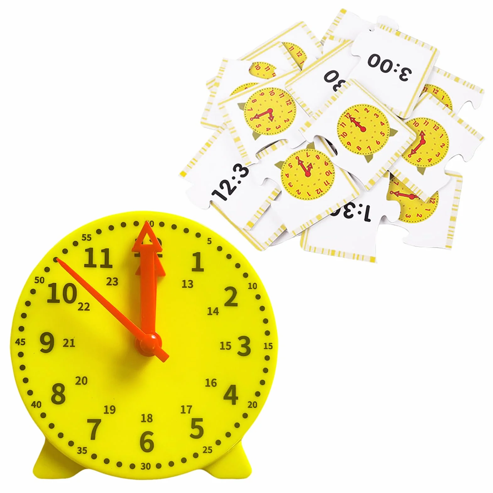 Orologio Educativo per Bambini, con Lancette Ore e Minuti, Didattico per Imparare