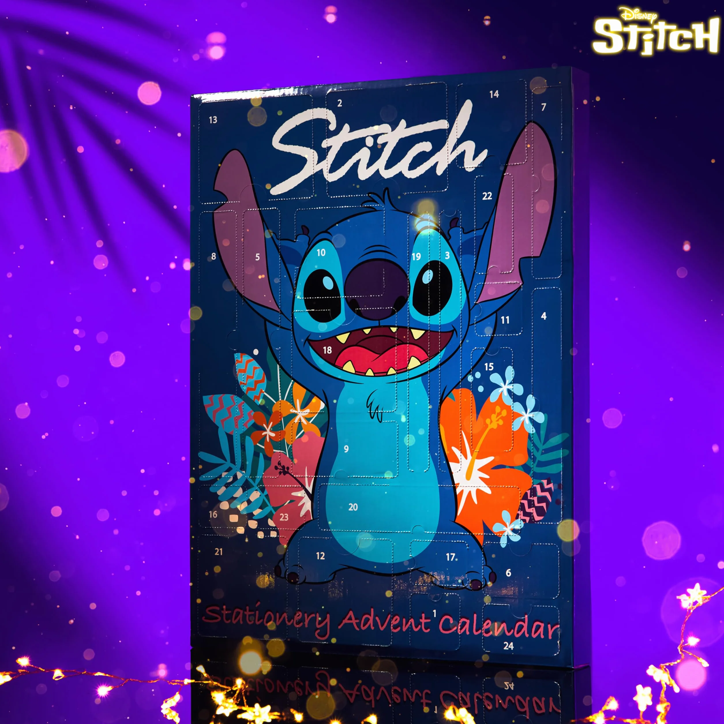 Disney Stitch Calendario Avvento 2025 Cancelleria e Accessori Countdown Natale Calendari Avvento 24 Sorprese Collana Portachiavi Penna Braccialetti (Blu Stitch Cancelleria)