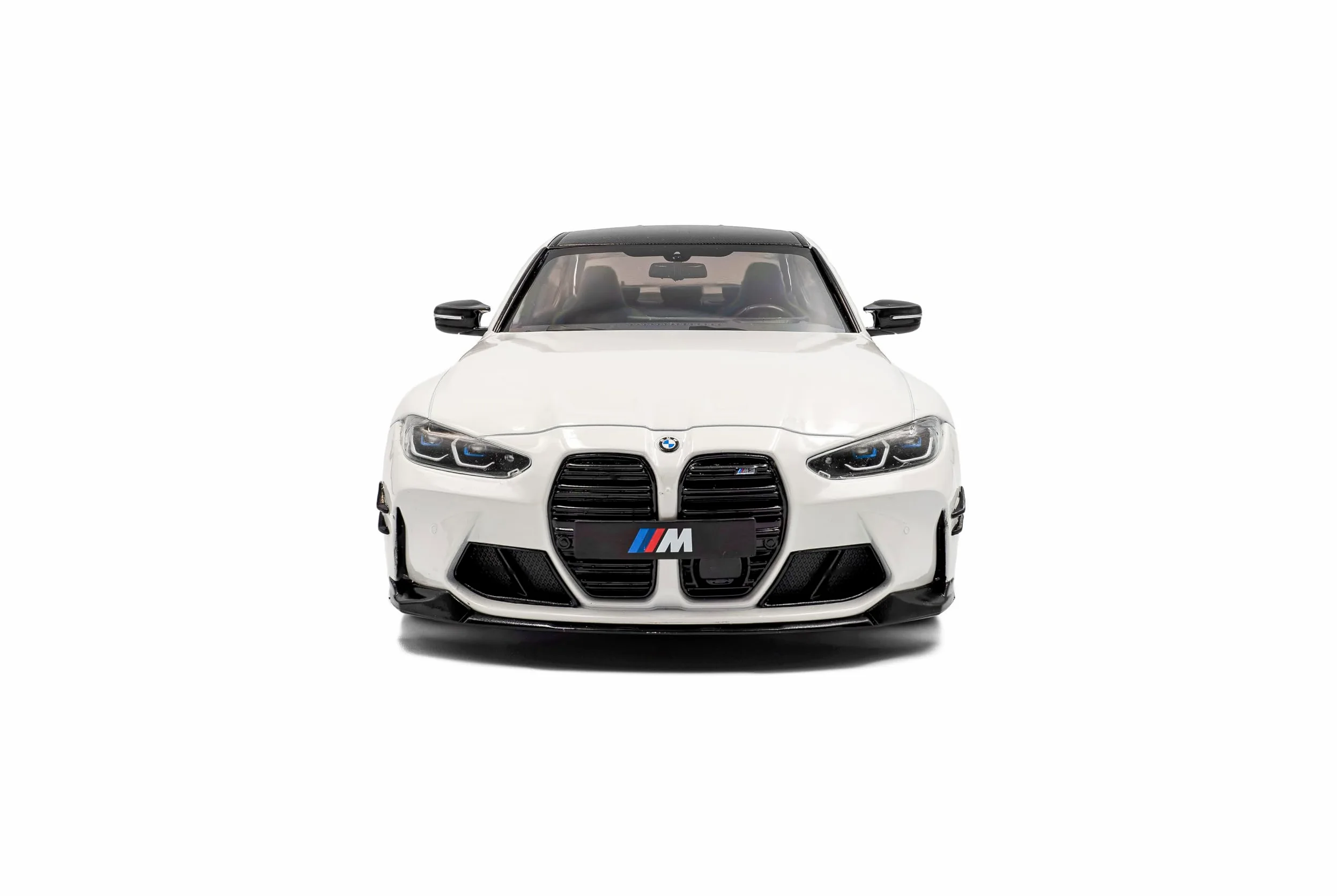 Solido BMW M3 (G80) - berlina sportiva con doppio raggio, accenti neri, cerchi in bronzo, dettagli aerodetails, Diecast modellino auto, bianco alpino, tinta unita, 1:18