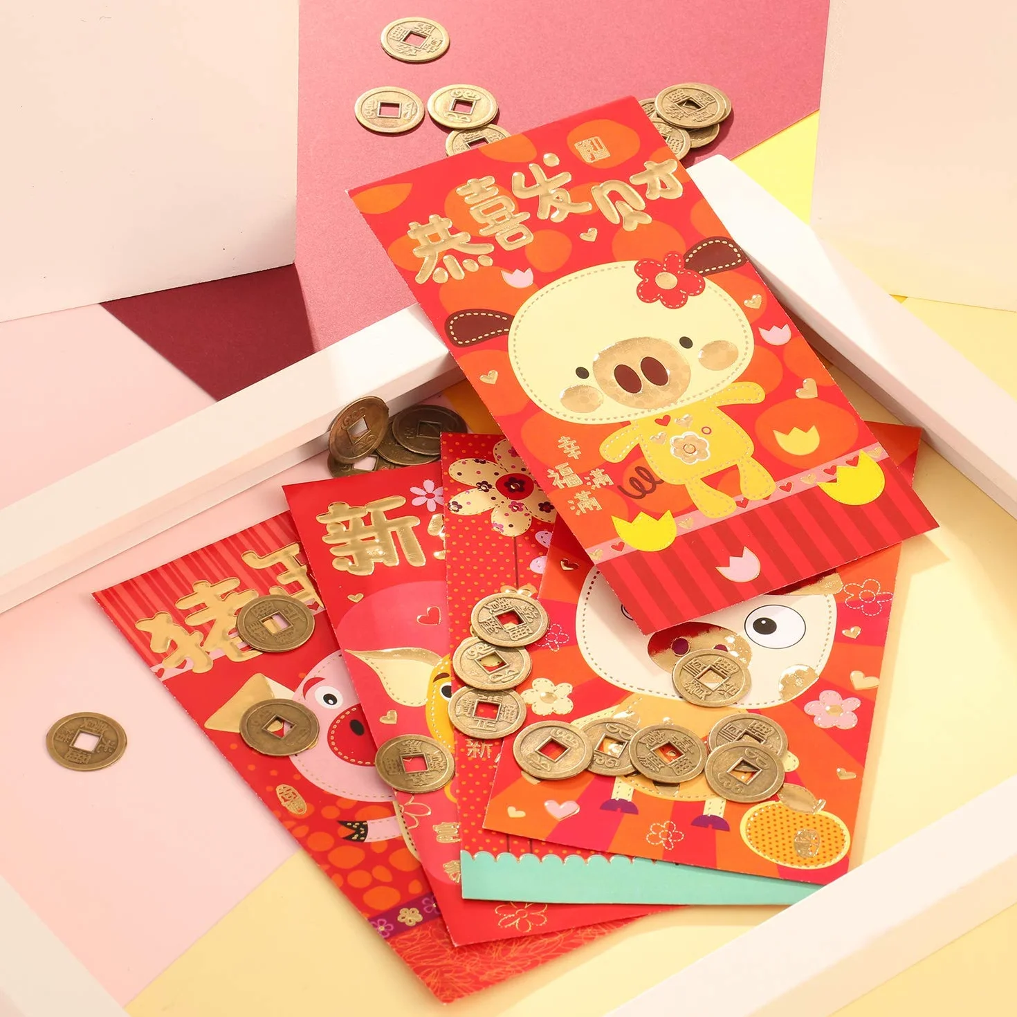 200 Pezzi Monete Feng Shui Cinesi Monete di Buona Fortuna Monete I-Ching per Salute e Ricchezza, 2 cm