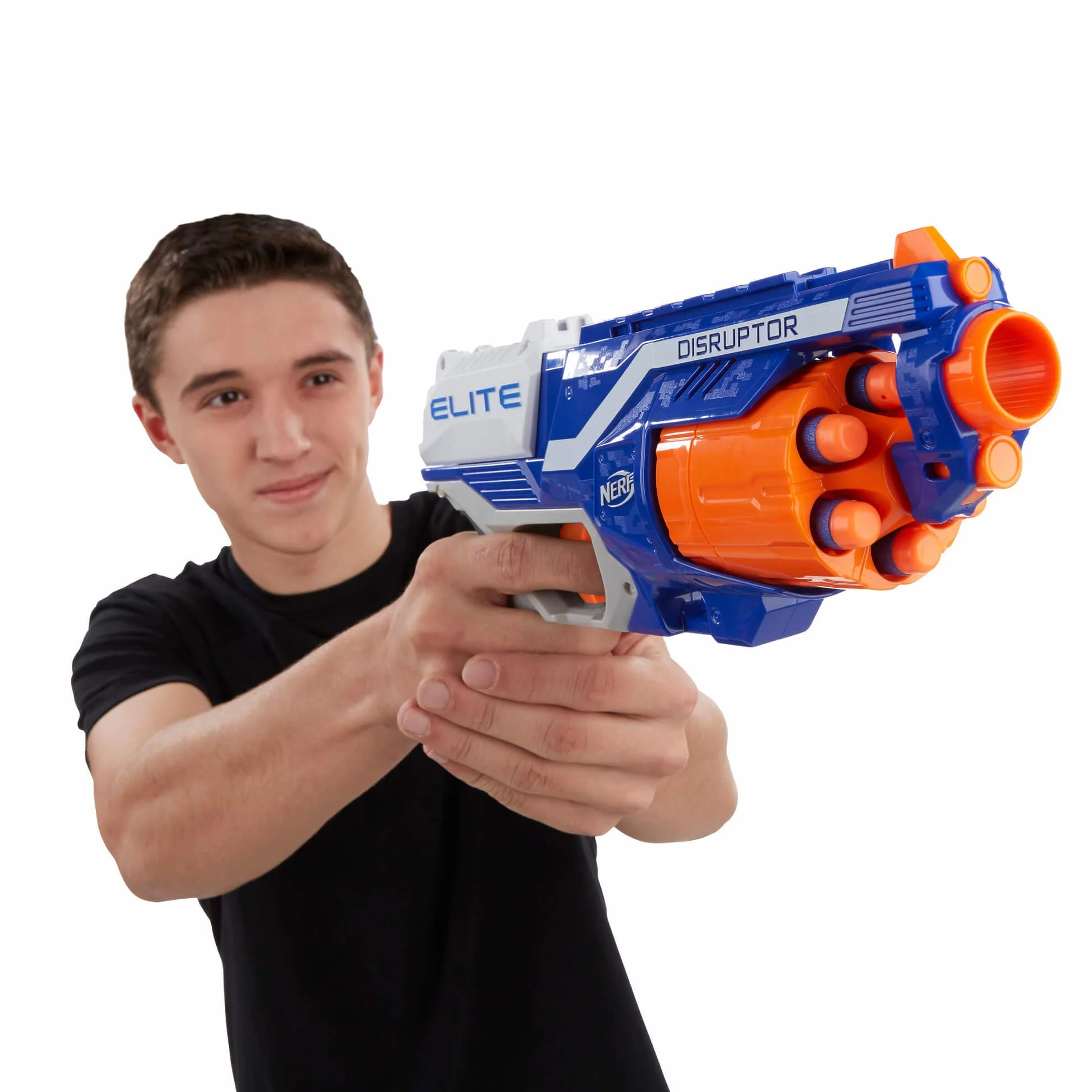 Hasbro Nerf Elite Disruptor Blaster Giocattolo Tamburo Rotante 6 Dardi Blu Arancione 8+