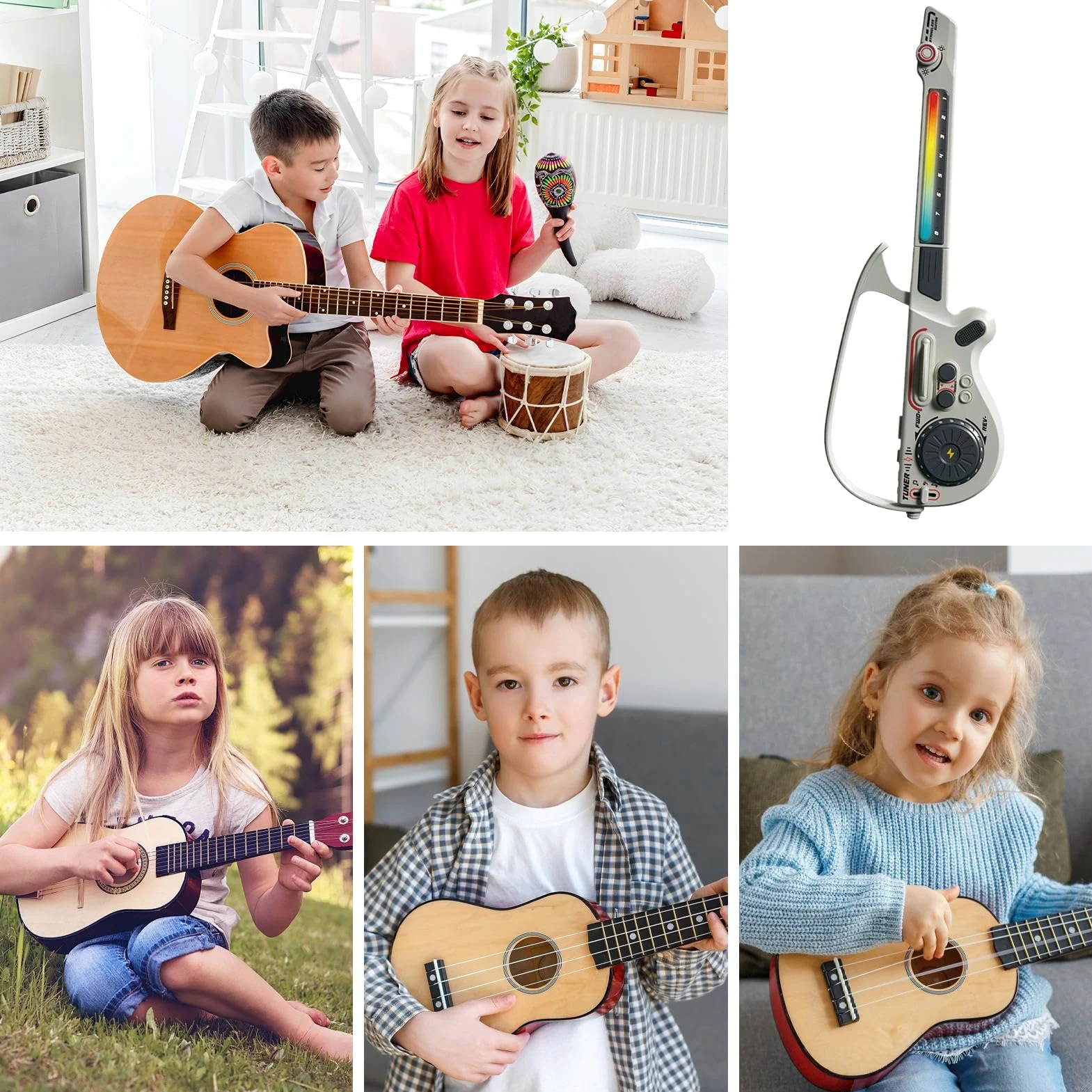 Chitarra Elettrica Per Ragazzi Strumento Musicale Wireless Giocattoli | Giocattoli Musicali con Colorate per Ragazzi Bambini a Casa in Viaggio a Scuola per Compleanno Natale