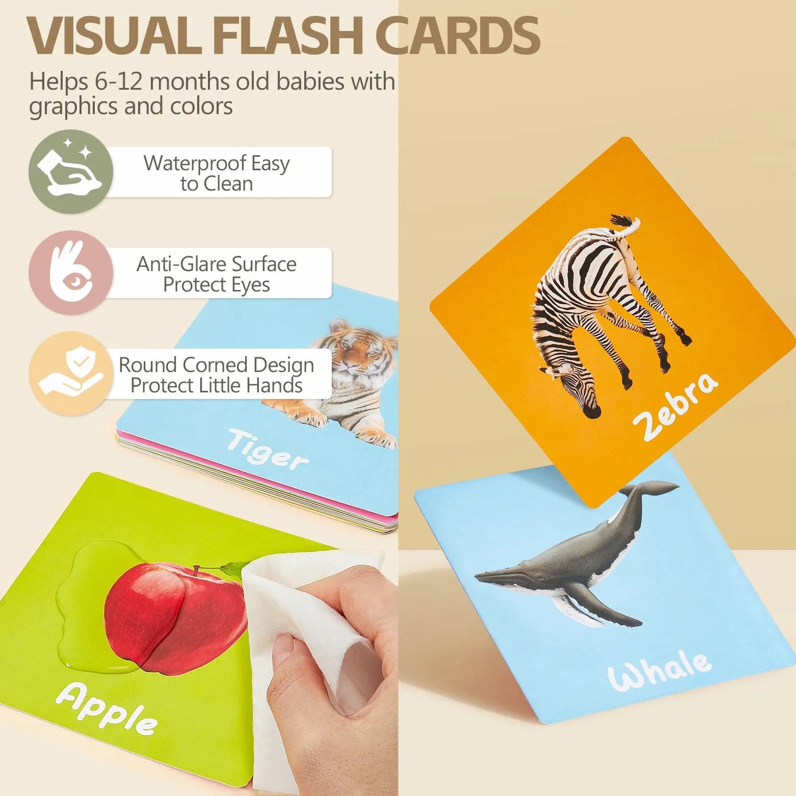 Atoylink Giochi Neonato 6 9 12 Mesi Giochi Legno Montessori con Object Permanence Box & Cubi Impilabili Bambini & Sonaglio Neonato & Flashcards, Giocattoli Giochi Sensoriali per Neonati