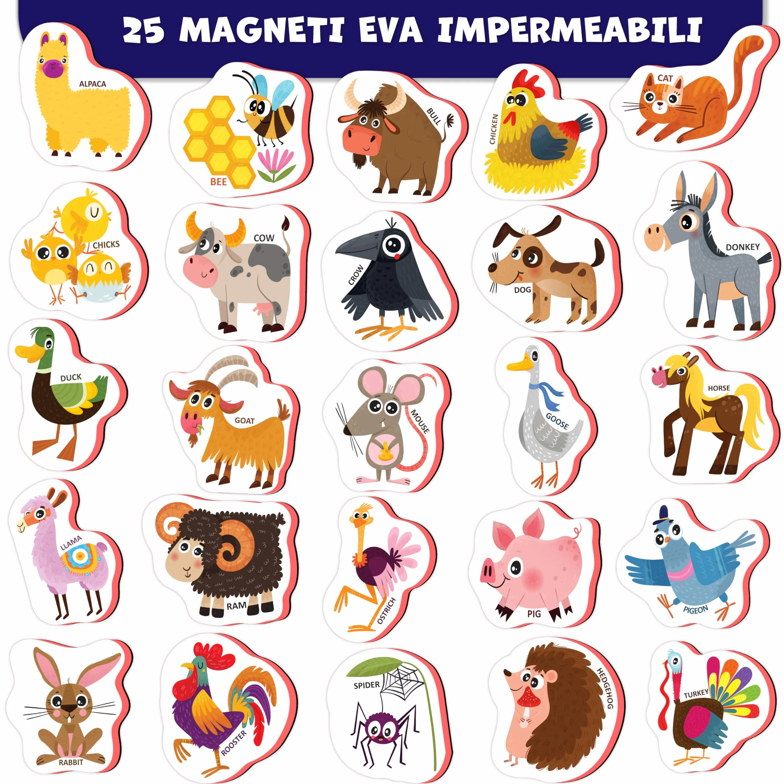 Magneti per frigorifero in schiuma per bambini 1-3 Little World 27 sztuk