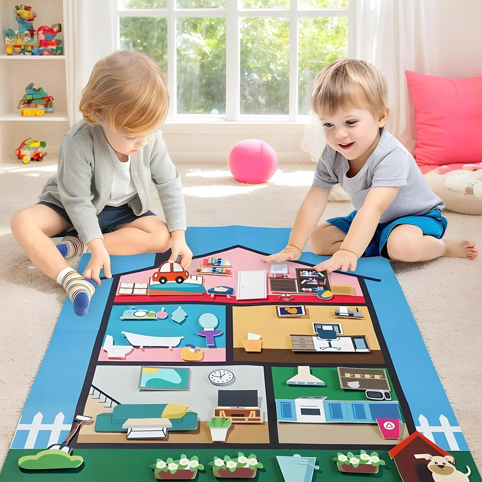 Pannello in Feltro per Bambini Gioco Sensoriale | Pannello attività Morbido da Parete | Gioco Sensoriale Educativo per Ragazzi Ragazze in età Prescolare Sviluppo Abilità Casa Viaggio Libero
