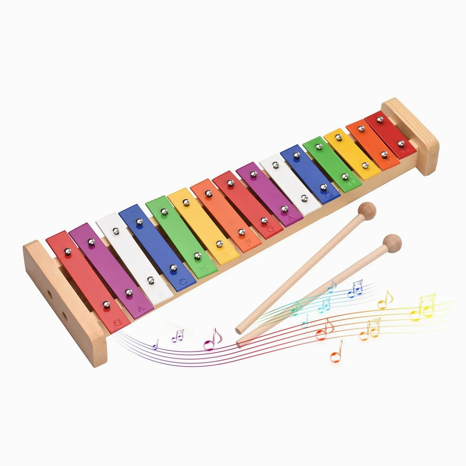 15 Note Glockenspiel Xylophone | Base in legno colorato