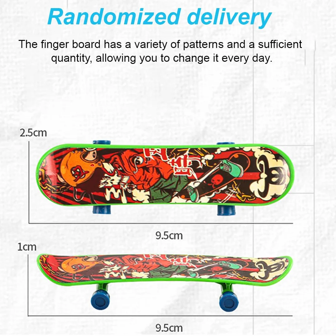 JEYORZY 16 Pezzi Mini Skateboard da Dito per Bambini, Skateboard Finger, Mini Skate Board Professionale per Dita, per Giocare o Come Decorazione (Modelli Casuali)