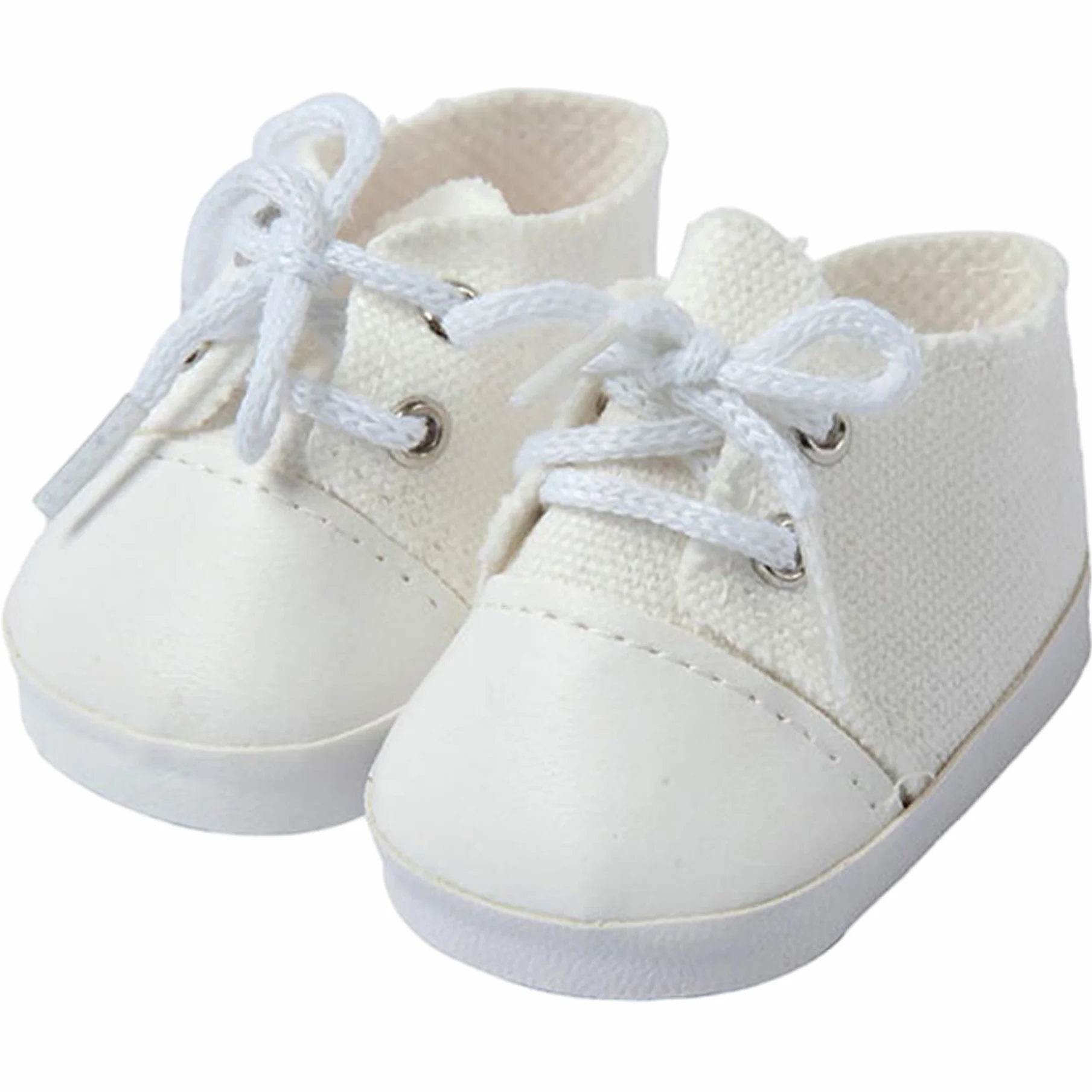 Scarpe da Bambola da 18 Pollici 1 Paio di Scarpe da Bambola in Tessuto Bianco per Bambole da 18 Pollici con Lacci Accessori Decorativi Fai da Te per Giochi di finzione, Esposizione