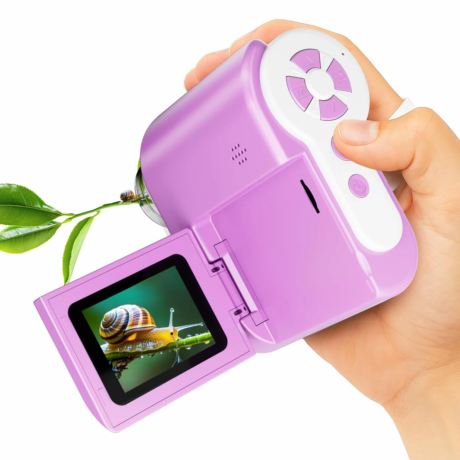 USCAMEL Microscopio Digitale Portatile per Bambini: 1000x ingrandimento, schermo HD da 2 pollici, connessione USB, Attrezzo educativo microscopio portatile per bambini età 7-12 anni (Viola)