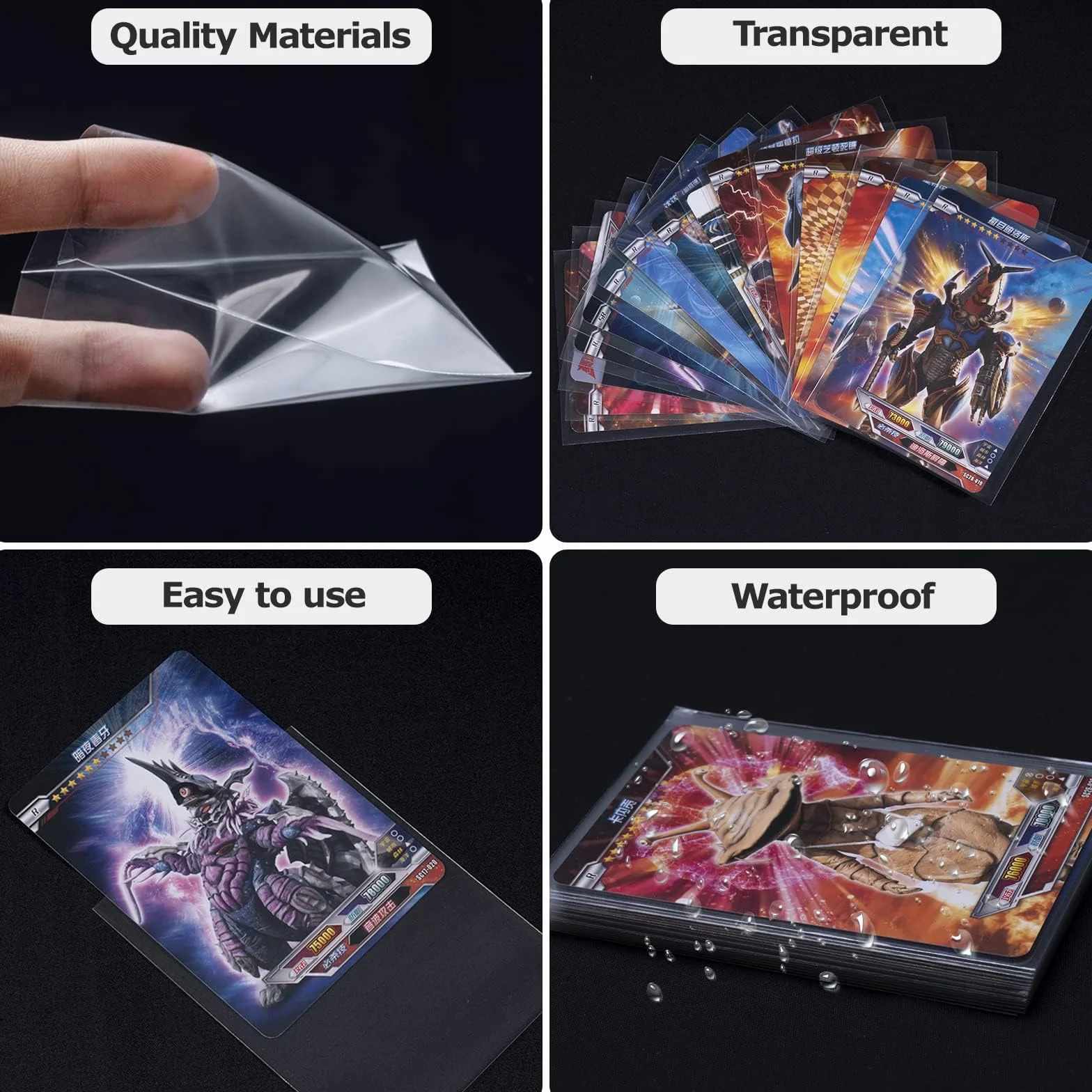 Buste Proteggi Carte, 100 Pezzi Trasparenti Bustine Carte 66 X 92 MM 0.1MM Tasche Vuote per Da Collezione Pokemon Magic