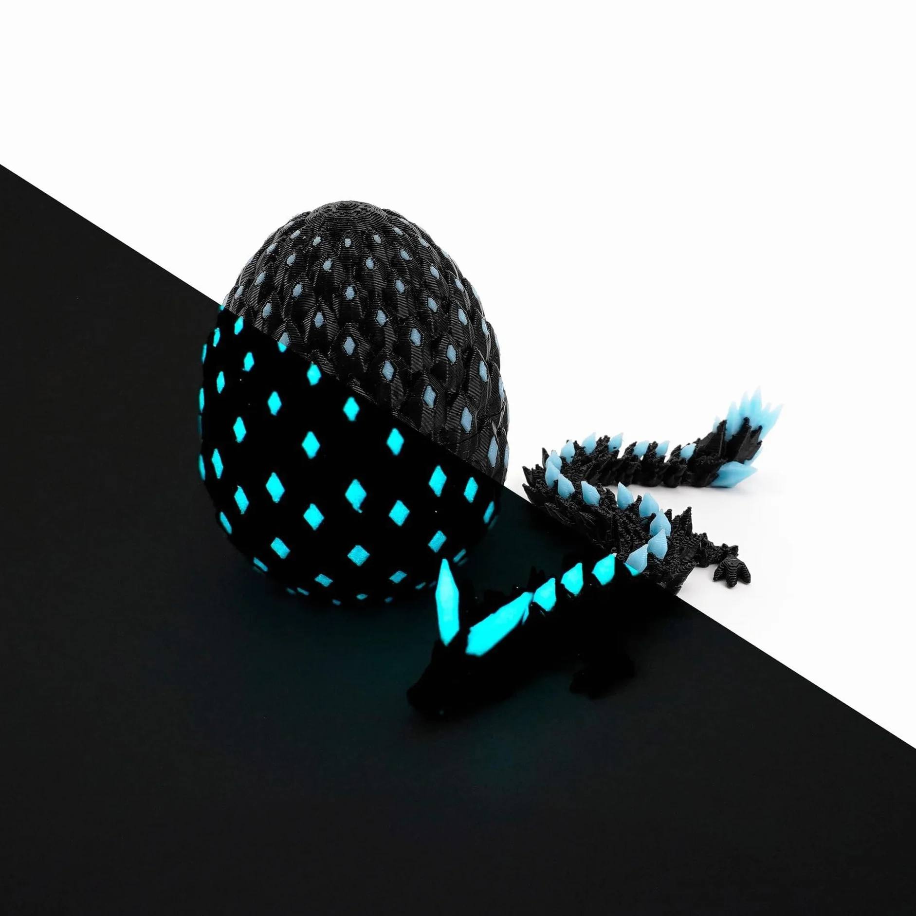 Uovo Di Drago Luminoso Stampato in 3D, Uovo Di Drago Articolato e Giunti Flessibili, Draghi di Articolato con Ovoide, Gioco da Scrivania per La Casa, Adulti, Ufficio, Geschenke