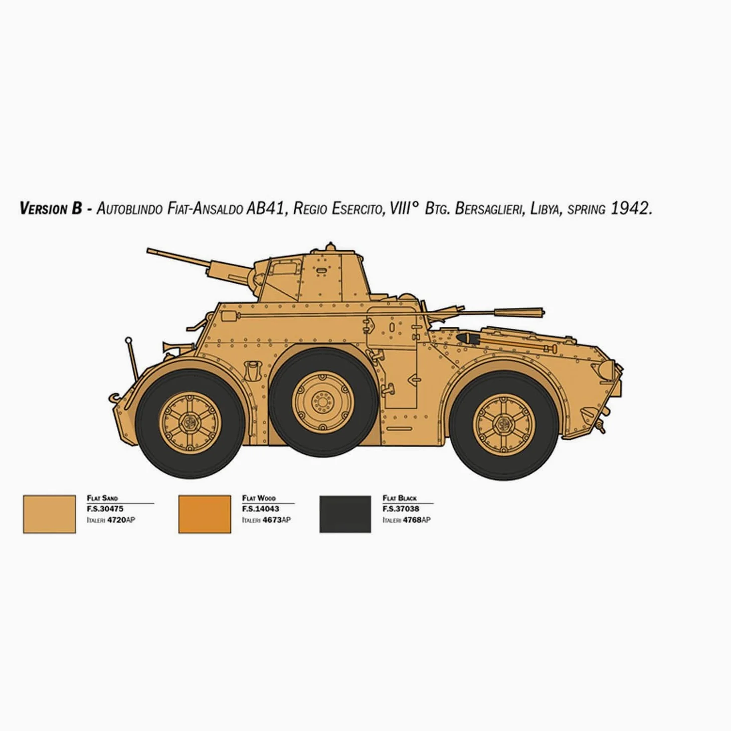 Italeri - 6591 AB 41 with Bersaglieri Italian Infantry, Scala 1:35, Plastic Model Kit, Modello in Plastica da Montare, Modellismo
