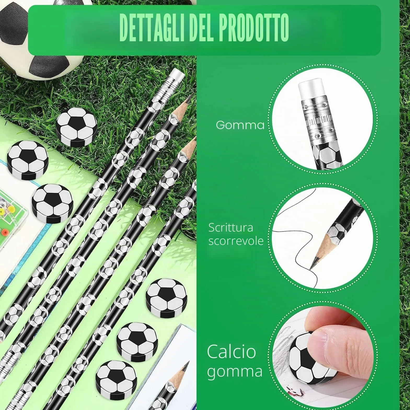 12 Pezzi Gomme da Cancellare da Calcio,12 Pezzi Matite con Gomma da Calcio,12 Pezzi Gioco di Flipper Calcio,Set di Cancelleria a Tema Calcio,Sportivo per Matite,Mini Carino Gomma Cancellare Calcio