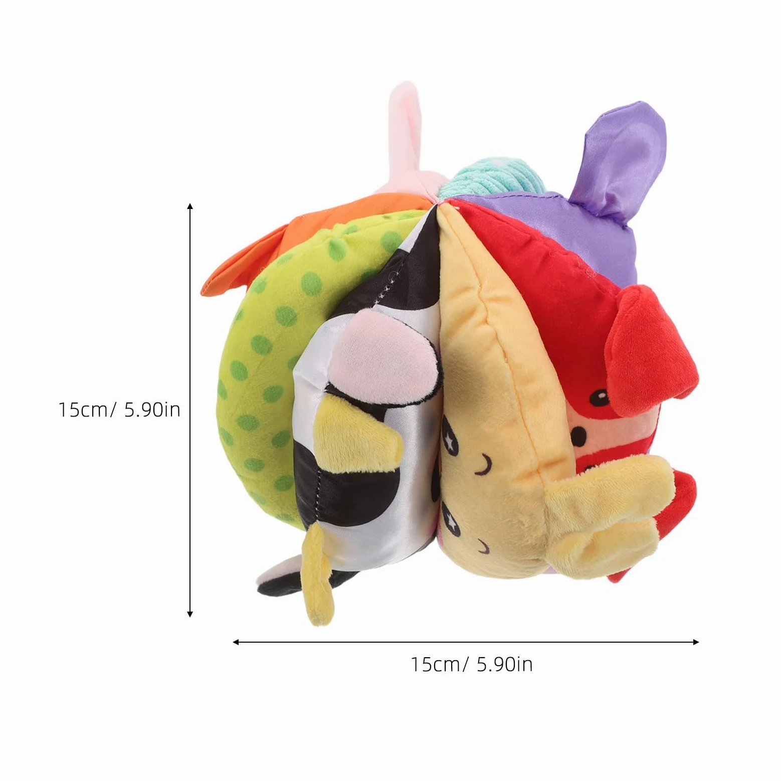 Toyvian Palla sensoriale per neonati - Palla colorata da afferrare in peluche - Giocattolo sensoriale morbido e strutturato per bambini, attività di gioco per bambini piccoli, bomboniera per feste -