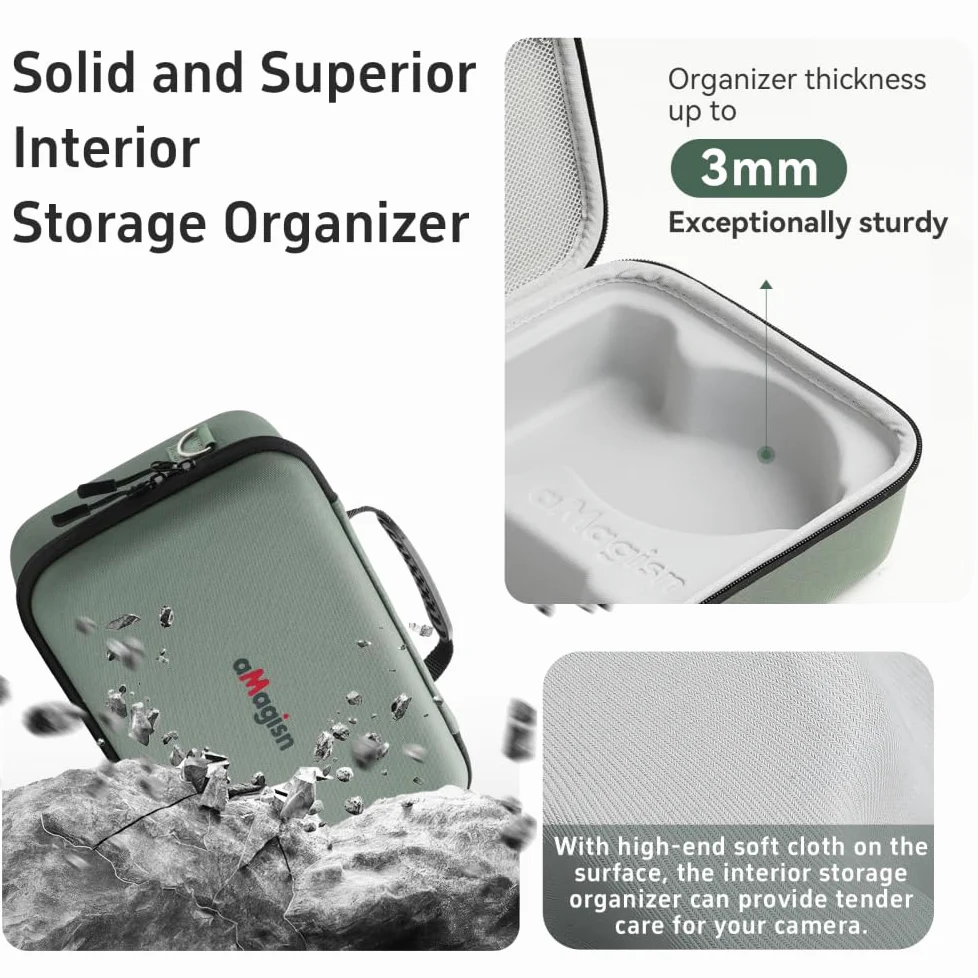 Custodia per DJI Flip, Borsa di Stoccaggio Portatile Custodia per Droni Accessori per RC2 RCN3 Telecomando, Batteria Droni, 34 x 21 x 7,5 Centimetri (Verde)