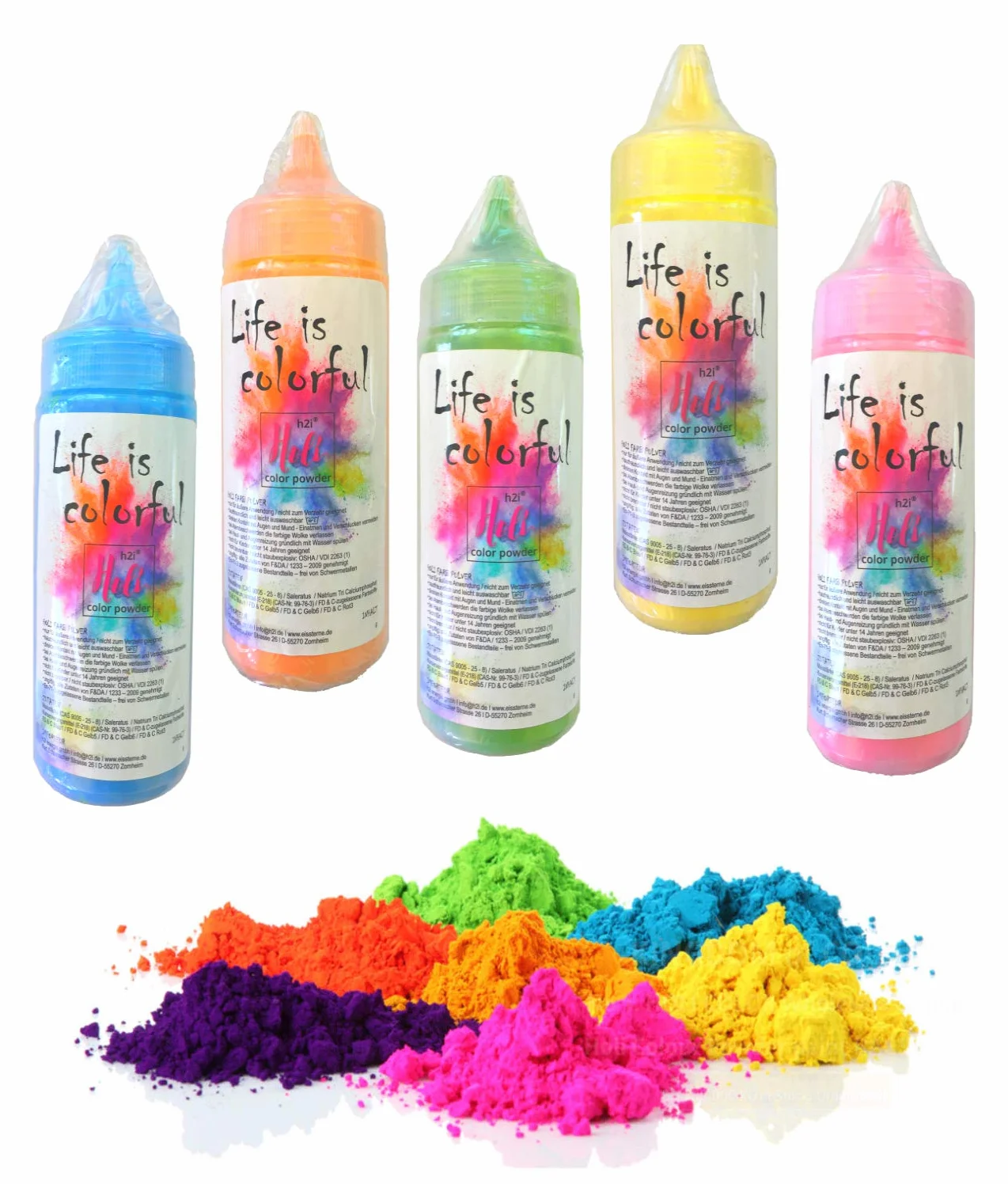 H2i Holi Powder Shooter - 7 cannoni in polvere colorata, con colori misti, 60 g