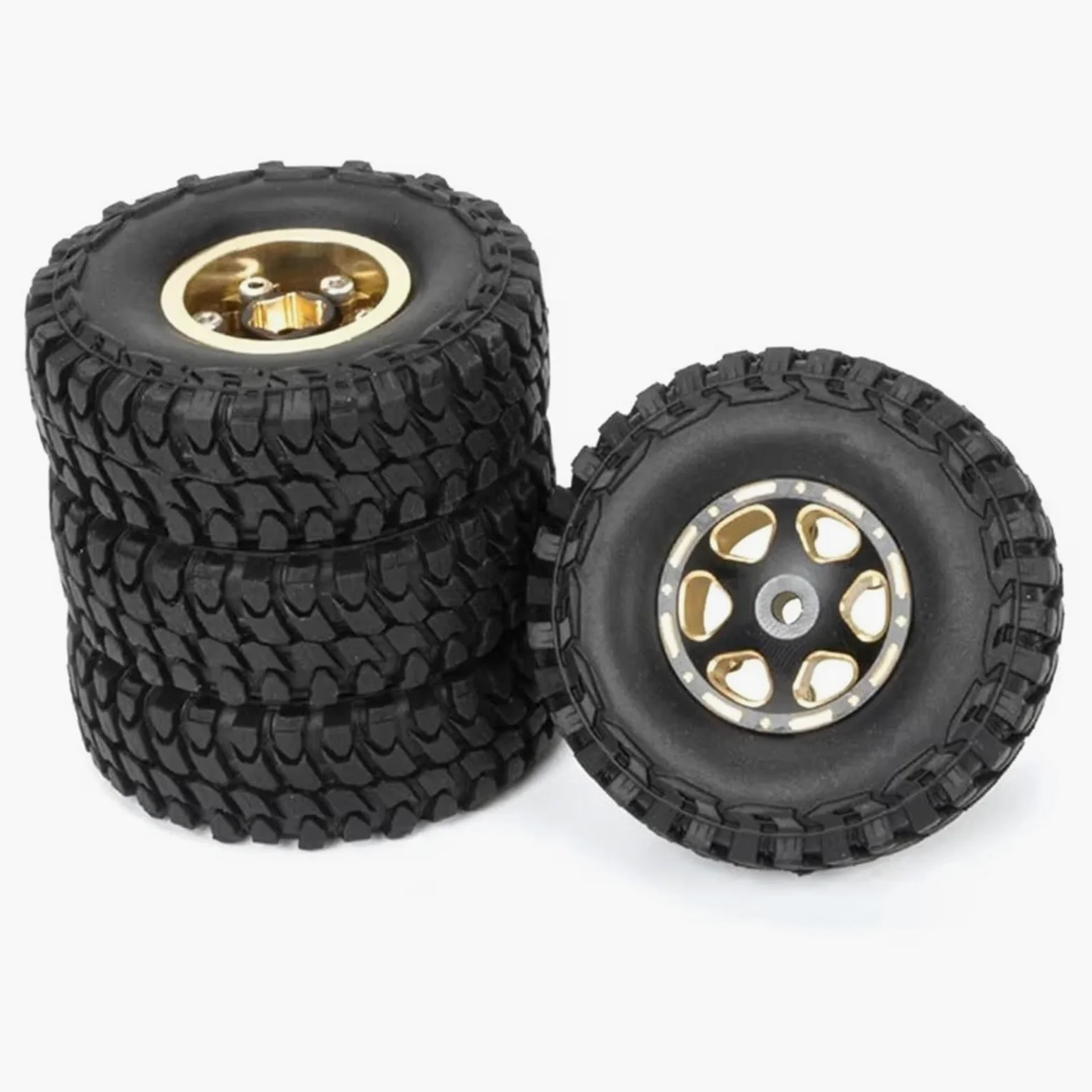 RC Car Pneumatico Ruota Compatibile con Axial per SCX24 per FMS per FCX24 per Enduro24 1/18 1/24 RC Crawler 1.0 Wheel Rim Pneumatici Tutti per Accessori per Terreni