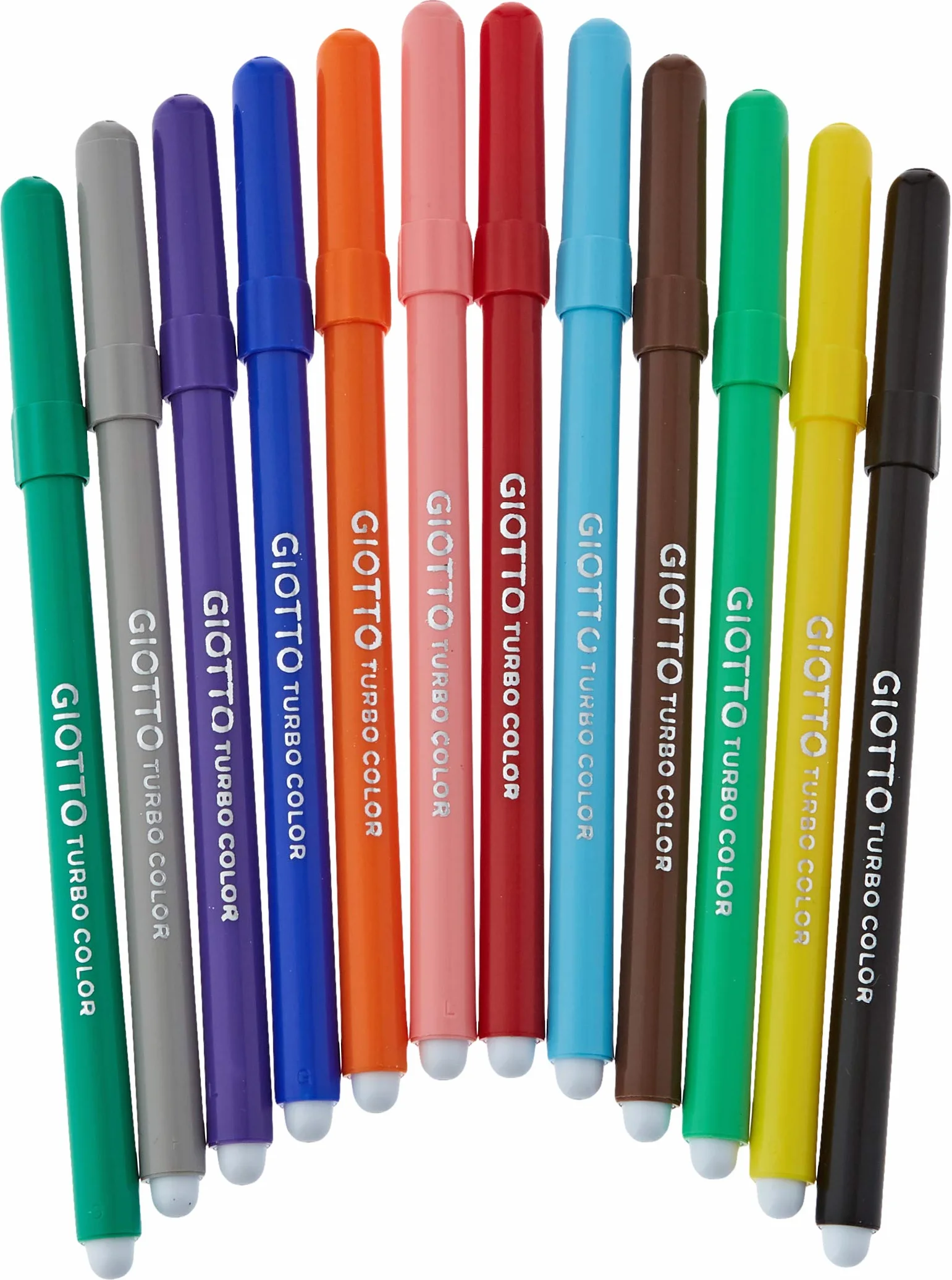 GIOTTO Turbo Color - Barattolo Da 96 Pennarelli A Punta Fine, 2.8 mm, Colori Intensi