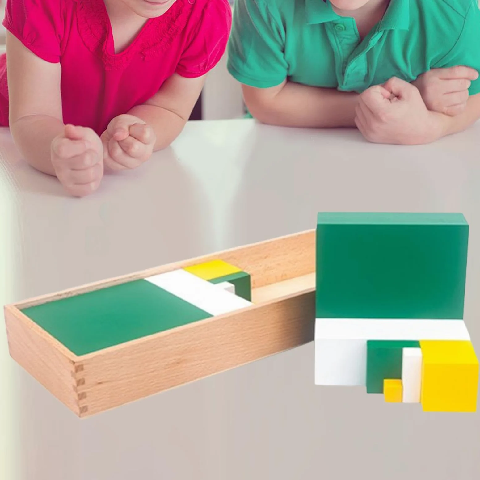 Cubo Binomiale, Giocattoli Sensoriali Educativi, Blocchi di Legno per Bambini, 42,6x15,6x5 cm