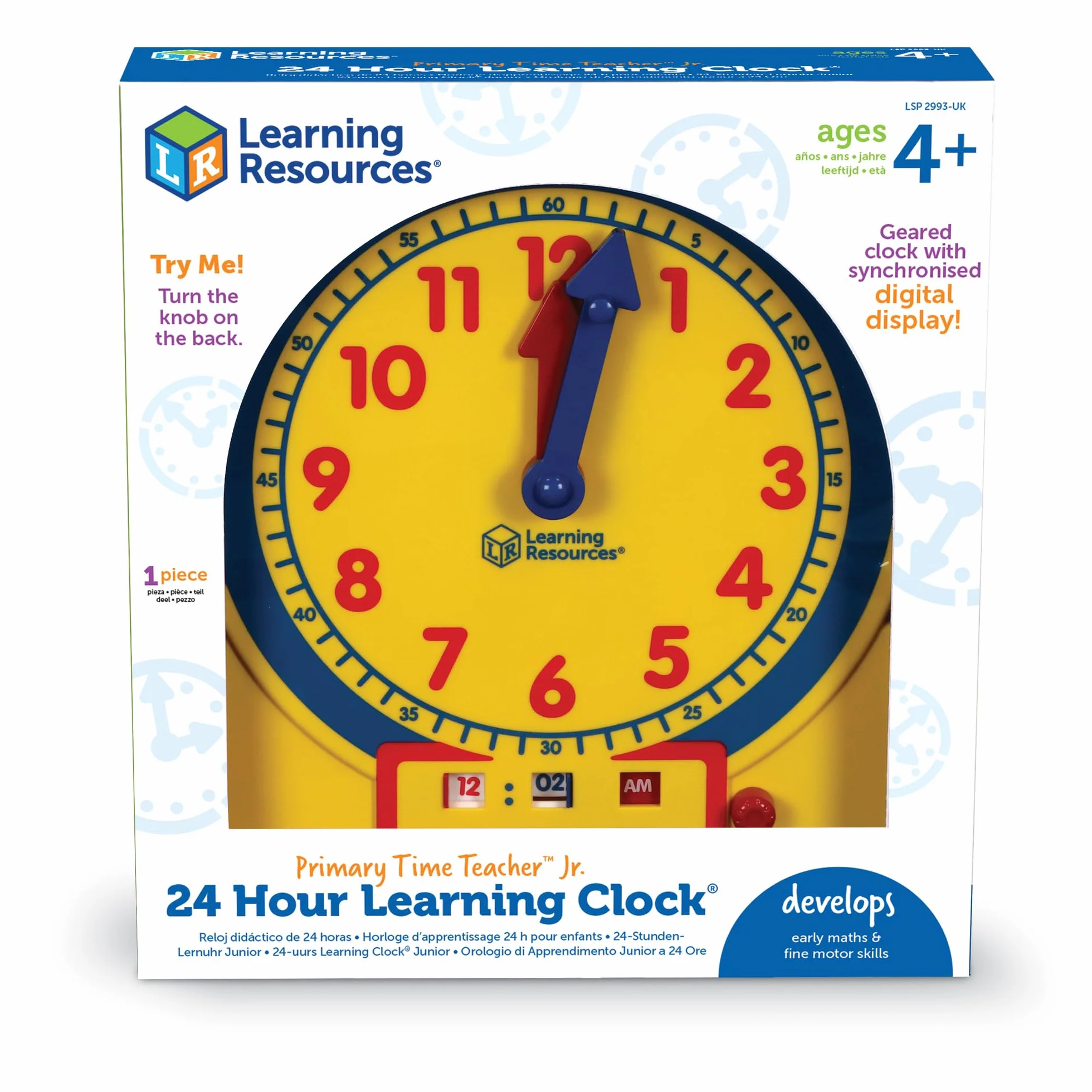 Learning Resources Orologio di apprendimento a 24 Ore Junior Primary Time Teacher™