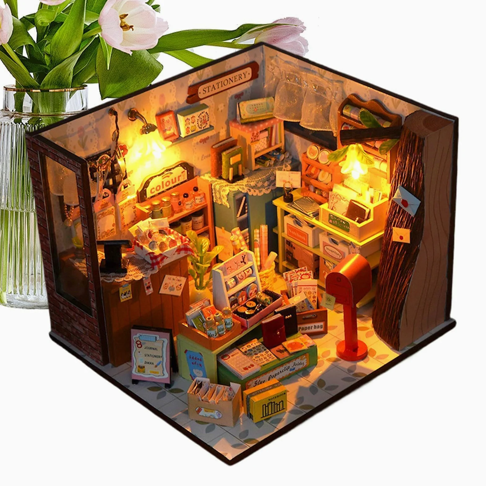 Kit fai da te per una casa in miniatura Giocattolo Di Costruzione Modellino | Mini Kit Casa Per la decorazione di scrivania, dormitorio, appartamento, libreria, soggiorno e abitazione.