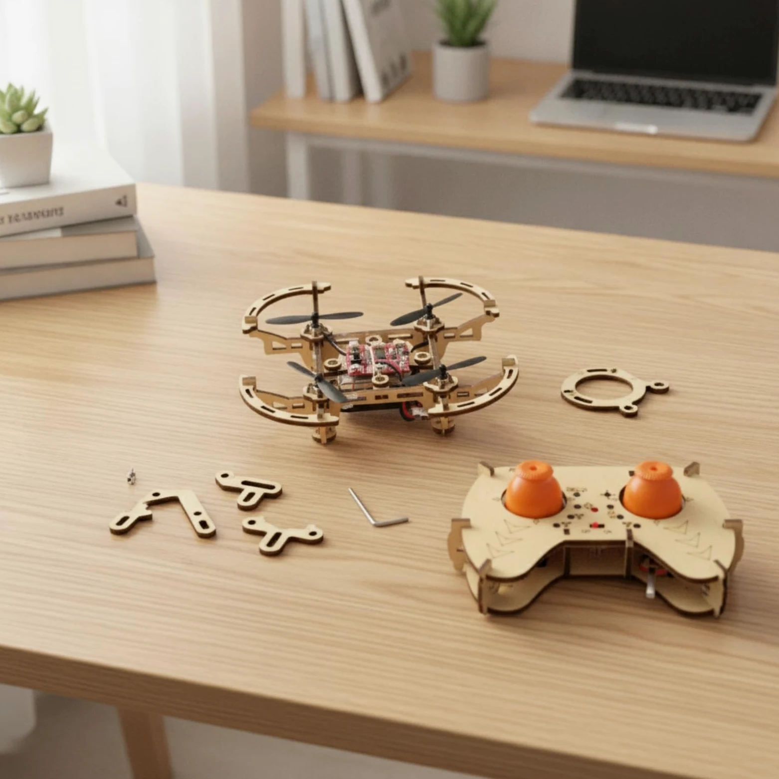 predolo Drone in Legno da Assemblare a 4 Assi | Per Principianti, Leggero, Kit Fai da Legno, Progetti Scolastici, Studenti