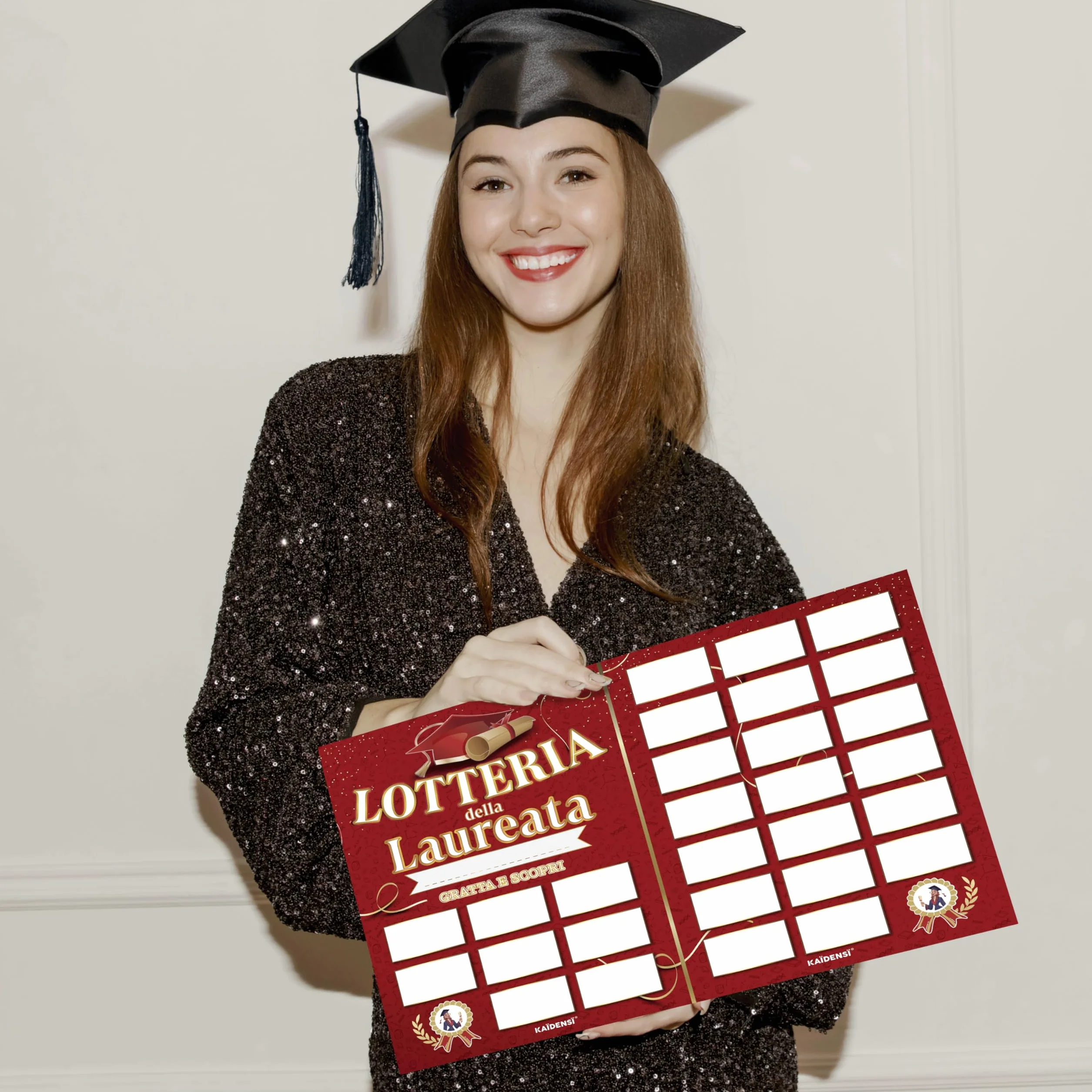 KAÏDENSÏ Regalo Laurea Donna - Gioco Gratta e Vinci Personalizzato - Scherzi Regali Divertenti
