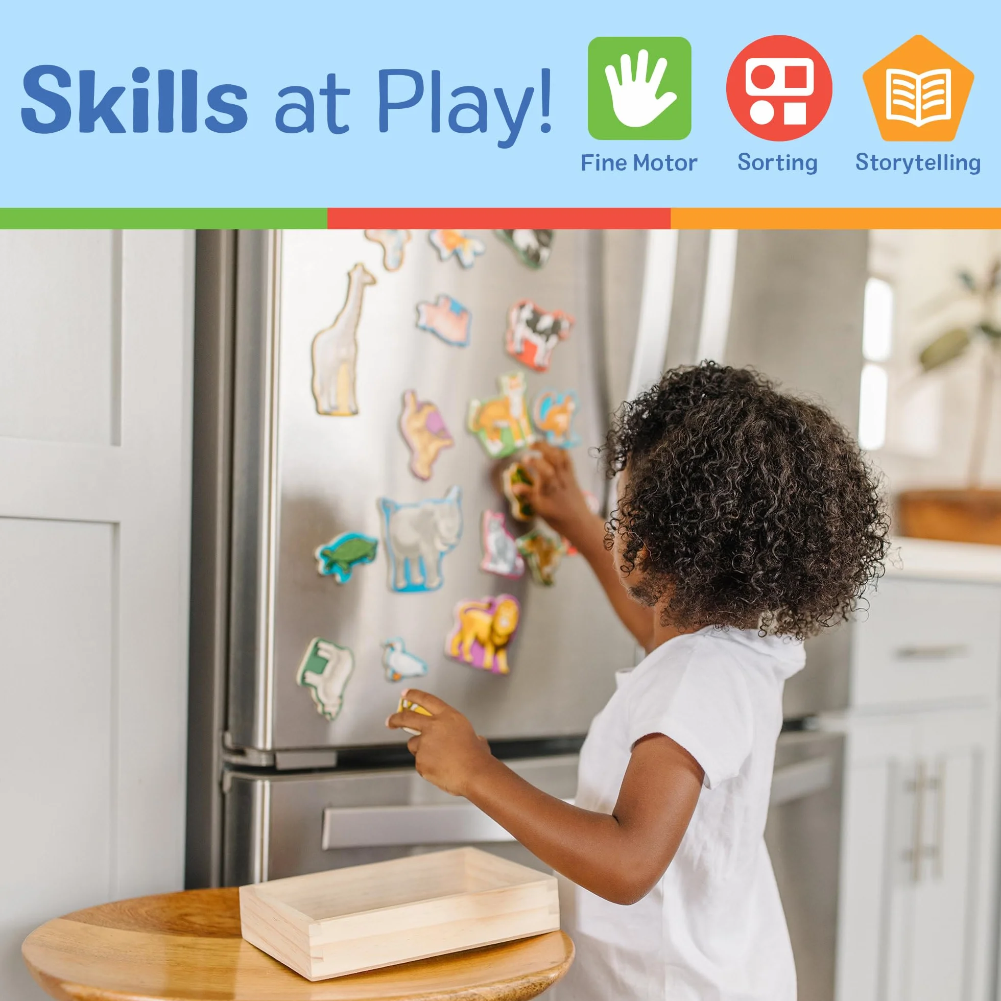 Melissa & Doug Magneti Bambini - Gioco Calamite Educativo in Legno per Lavagna Magnetica, 2+ Anni