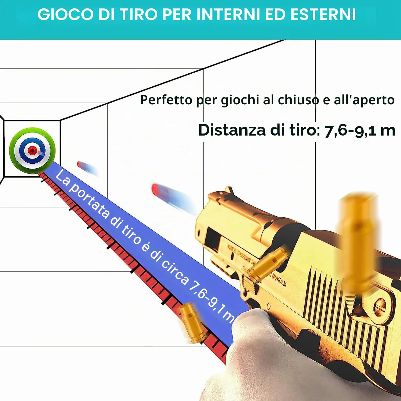 Pistola Giocattolo a Proiettile Morbido Blaster Schiuma per 14+