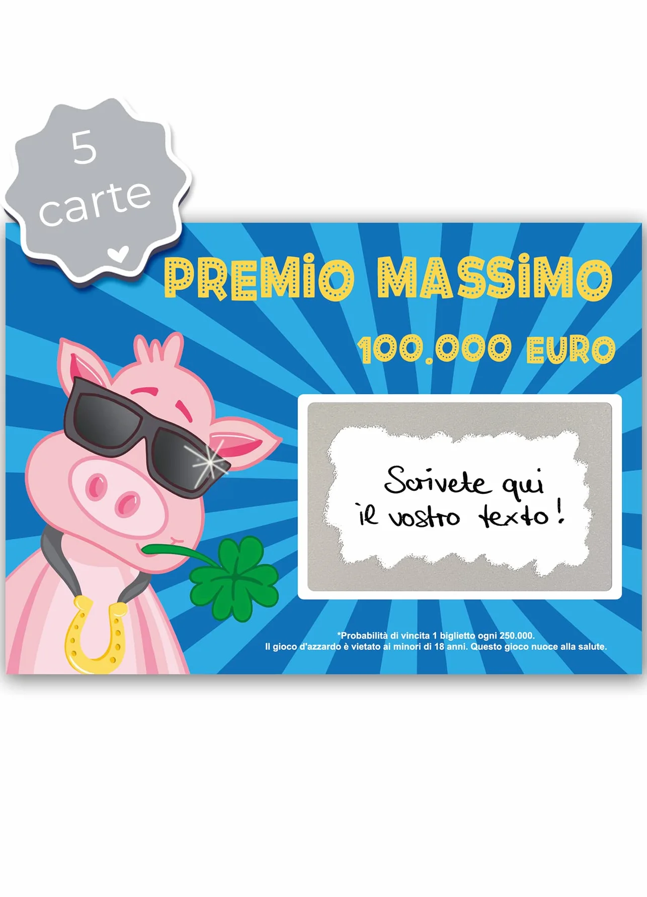 Joli Coon 5 Gratta e vinci scherzo 100.000 - Gratta e vinci personalizzato - Gratta e vinci scherzo