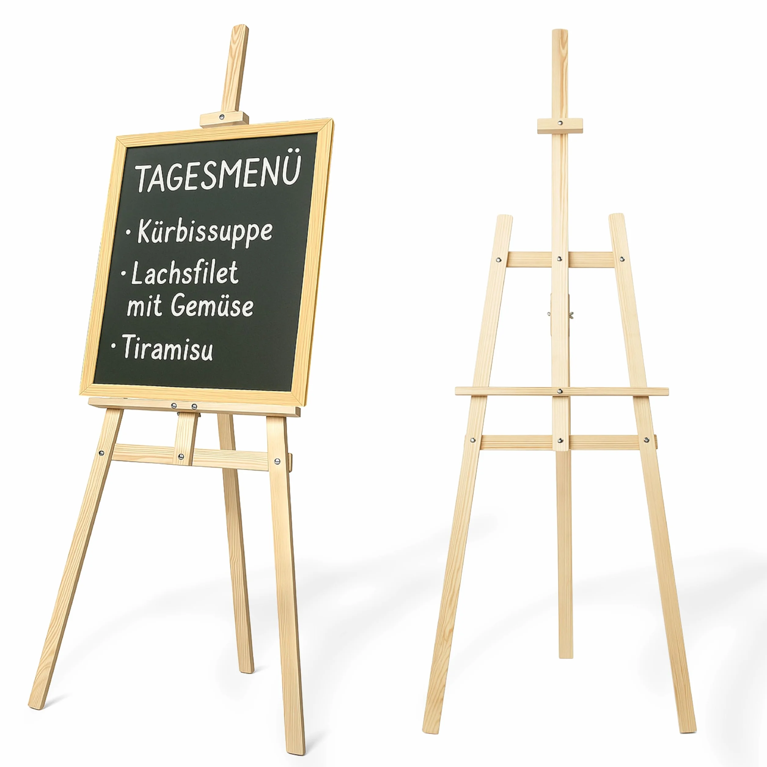 Cavalletto XXL in legno di pino 170 cm per tela fino a 100 cm Regolabile