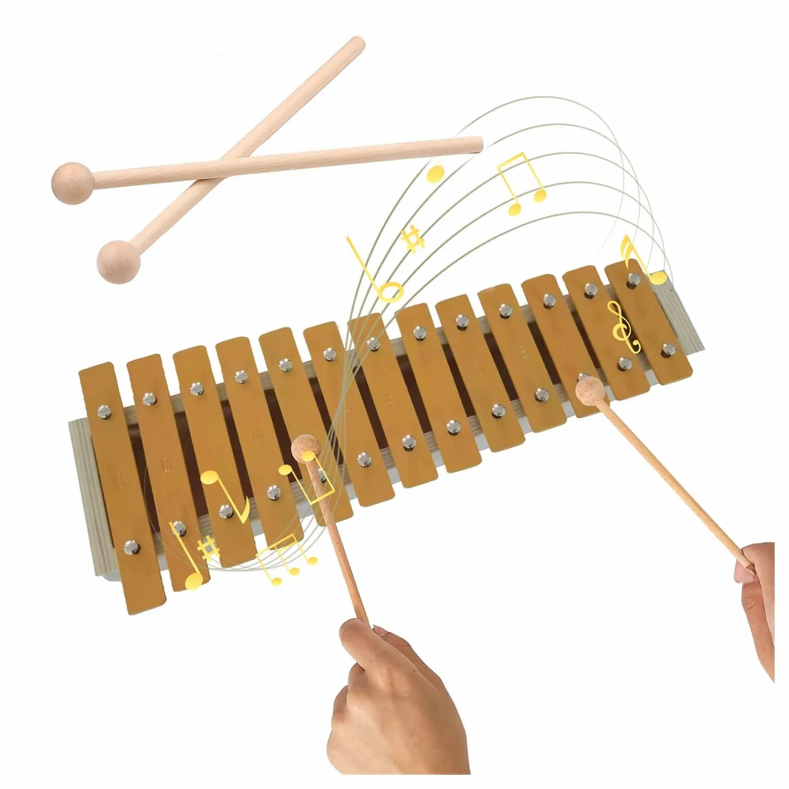 13 Notes Wood Color Xylophone | Glockenspiel classico