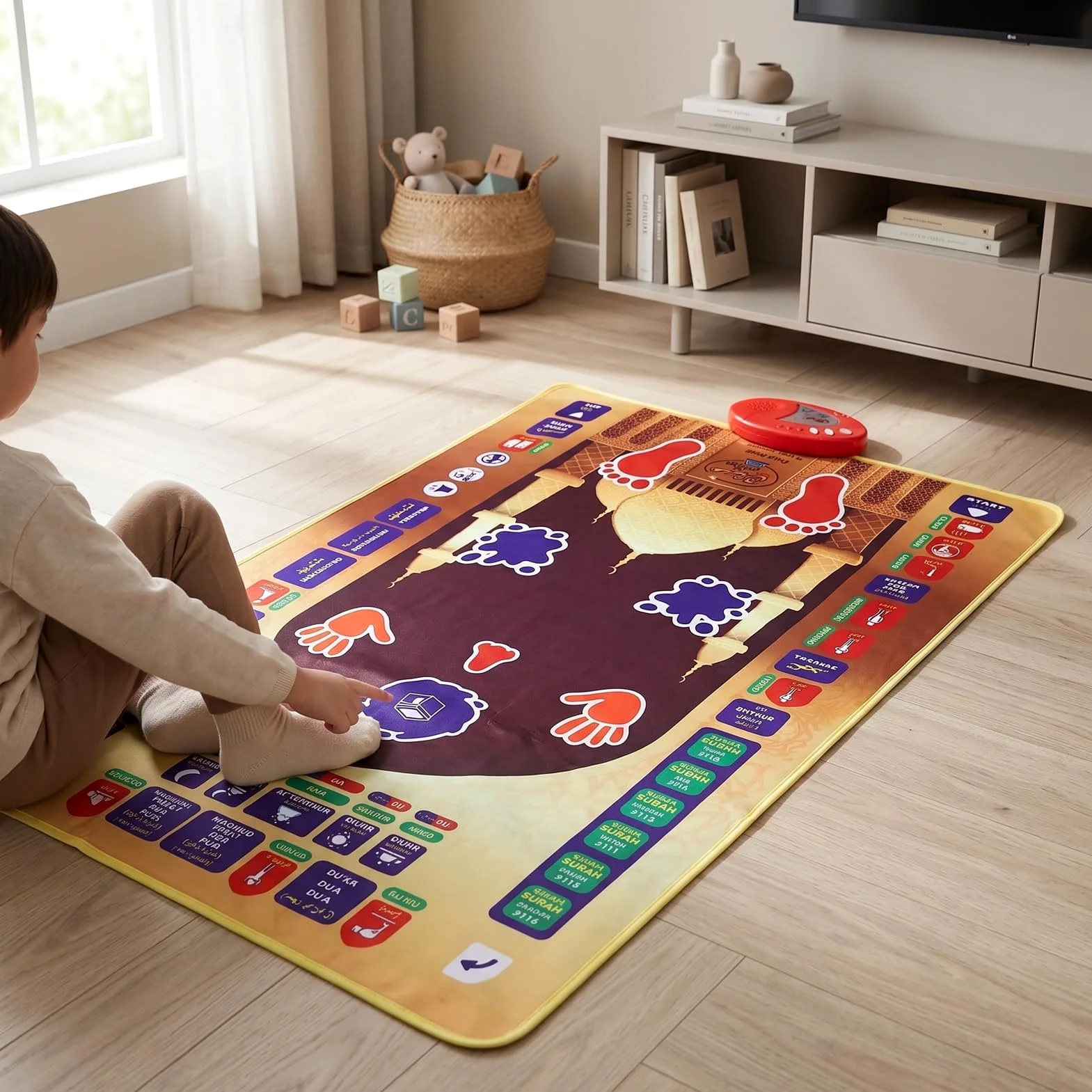 Tappetino Educativo Elettronico per Bambini con Strumento di Apprendimento con Interazione Vocale per Uso Domestico Ed Esterno In Plastica Leggera