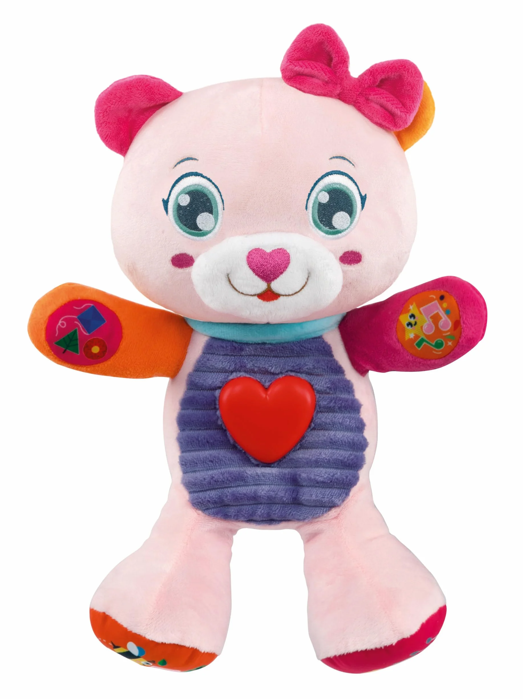 Clementoni Baby Betta Dolce Orsetta, Peluche Interattivo Parlante per Bambini di 6+ Mesi, Centro attività Che Stimola Lo Sviluppo Sensoriale e Cognitivo, Lingua Italiana, 17964