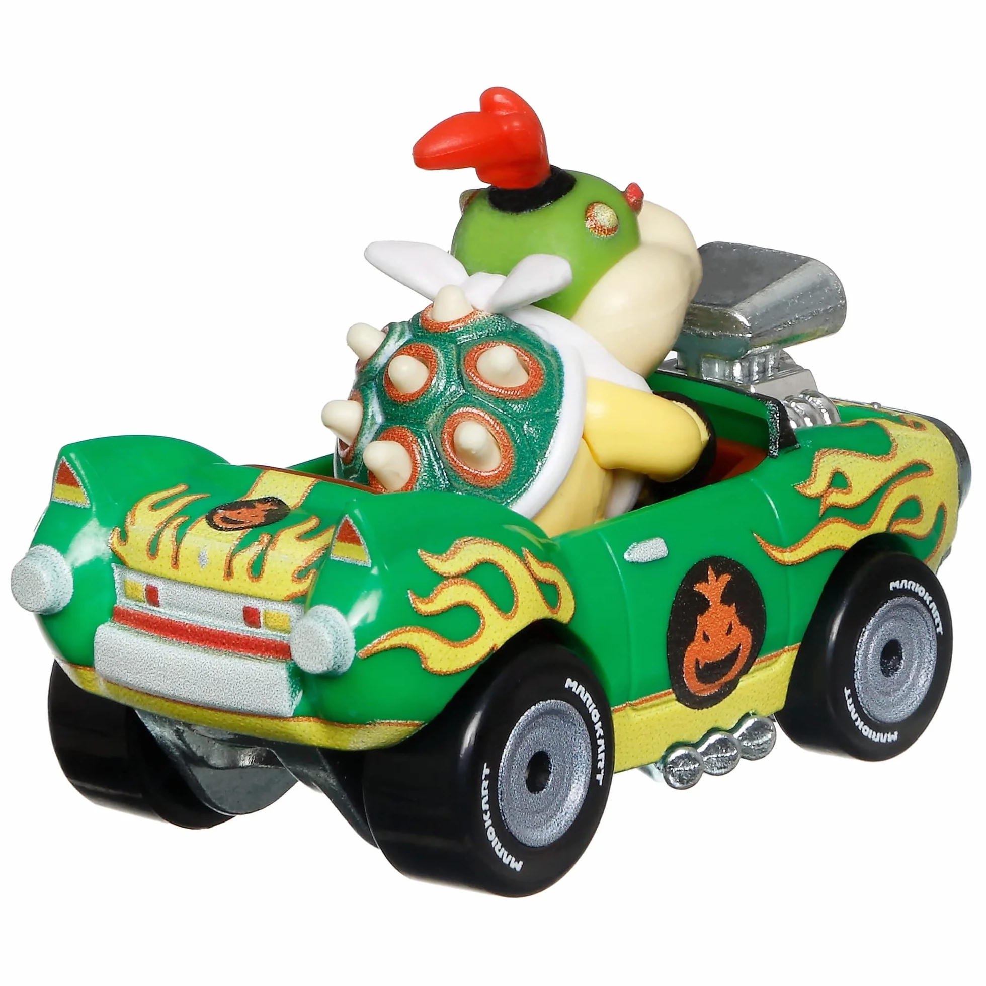 Hot Wheels Modello DieCast KART di BOWSER JR. versione FLAME FLYER da SUPER MARIO KART Scala 1:64-5cm