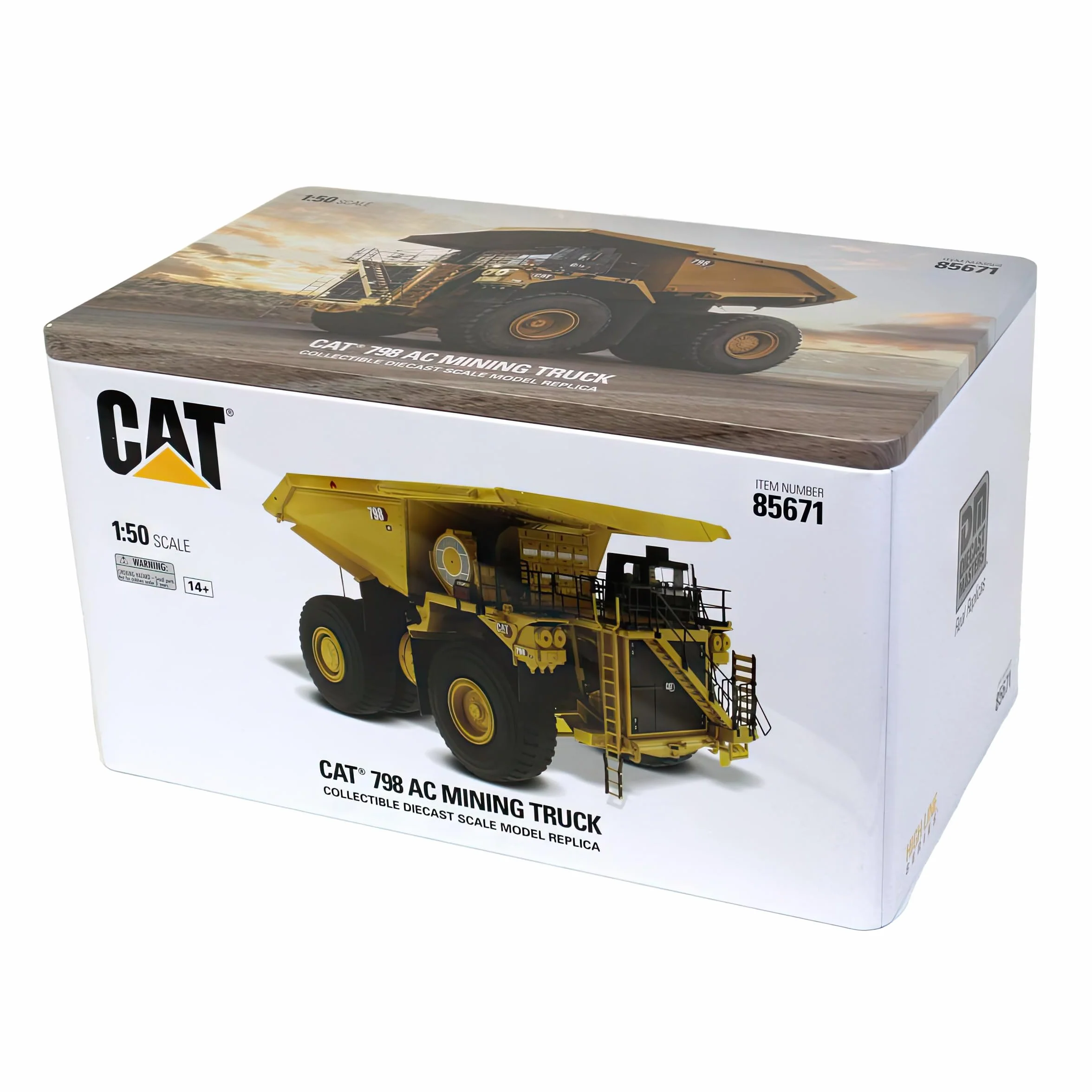 Diecast Masters Caterpillar Cat 798AC Camion minerario Scala 1:50 20,8 x 14,8 x 31,0 cm Giallo